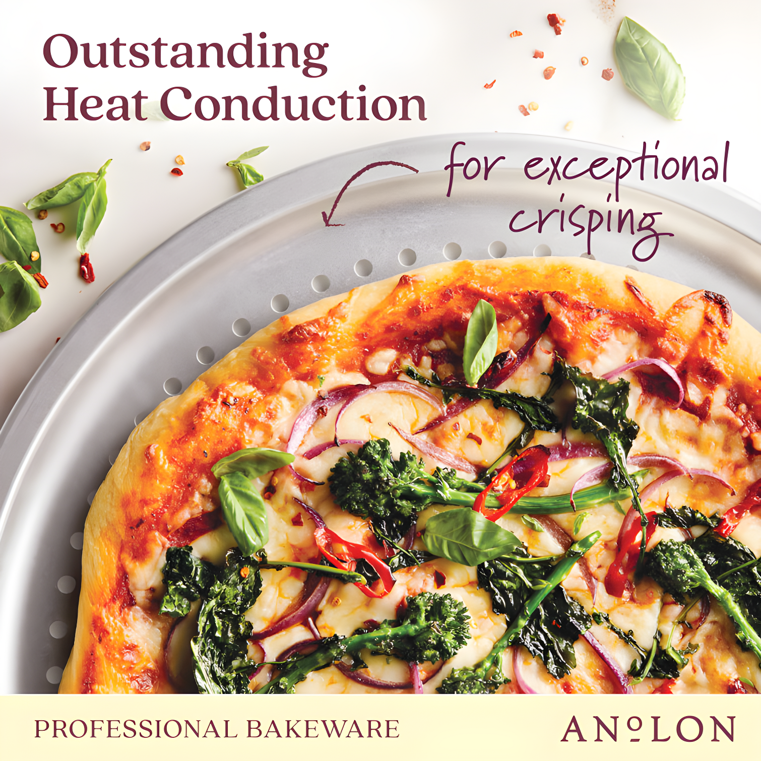 Anolon Anolon Pro-Bake Bakeware Aluminized Steel Perforated Pizza Pan, 14 Inch, Silver