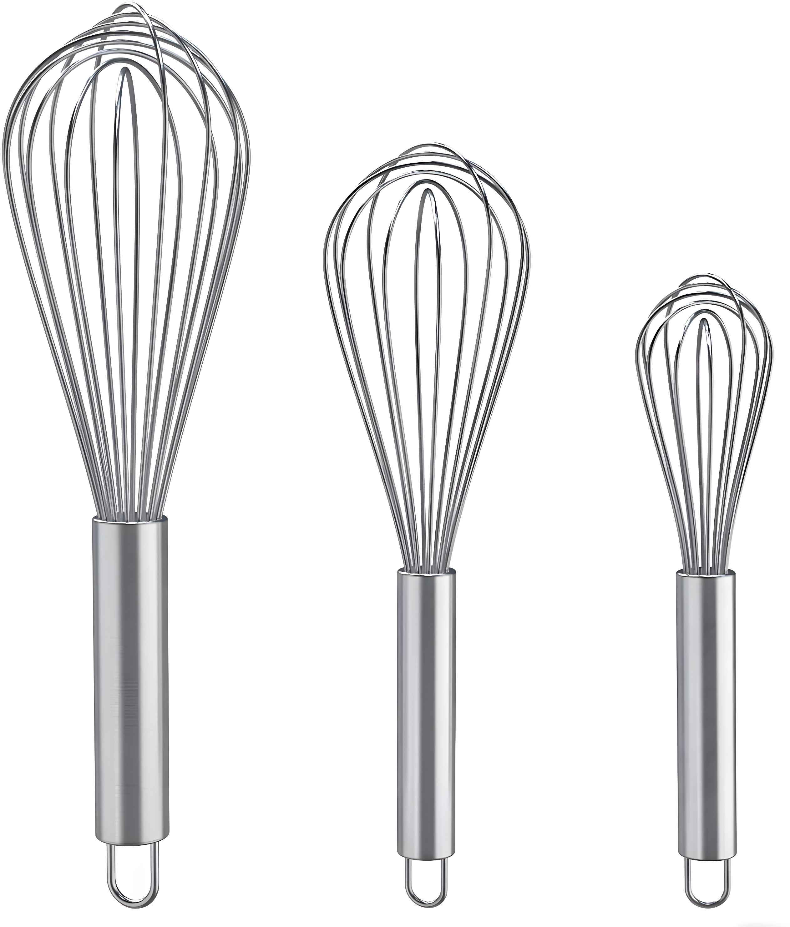3Pcs 304 Stainless Steel Whisk Set, Professional Balloon Whisks for Kitchen Cooking, Perfect For Blending, Whisking, Baking, Beating, (8" +10"+ 12")