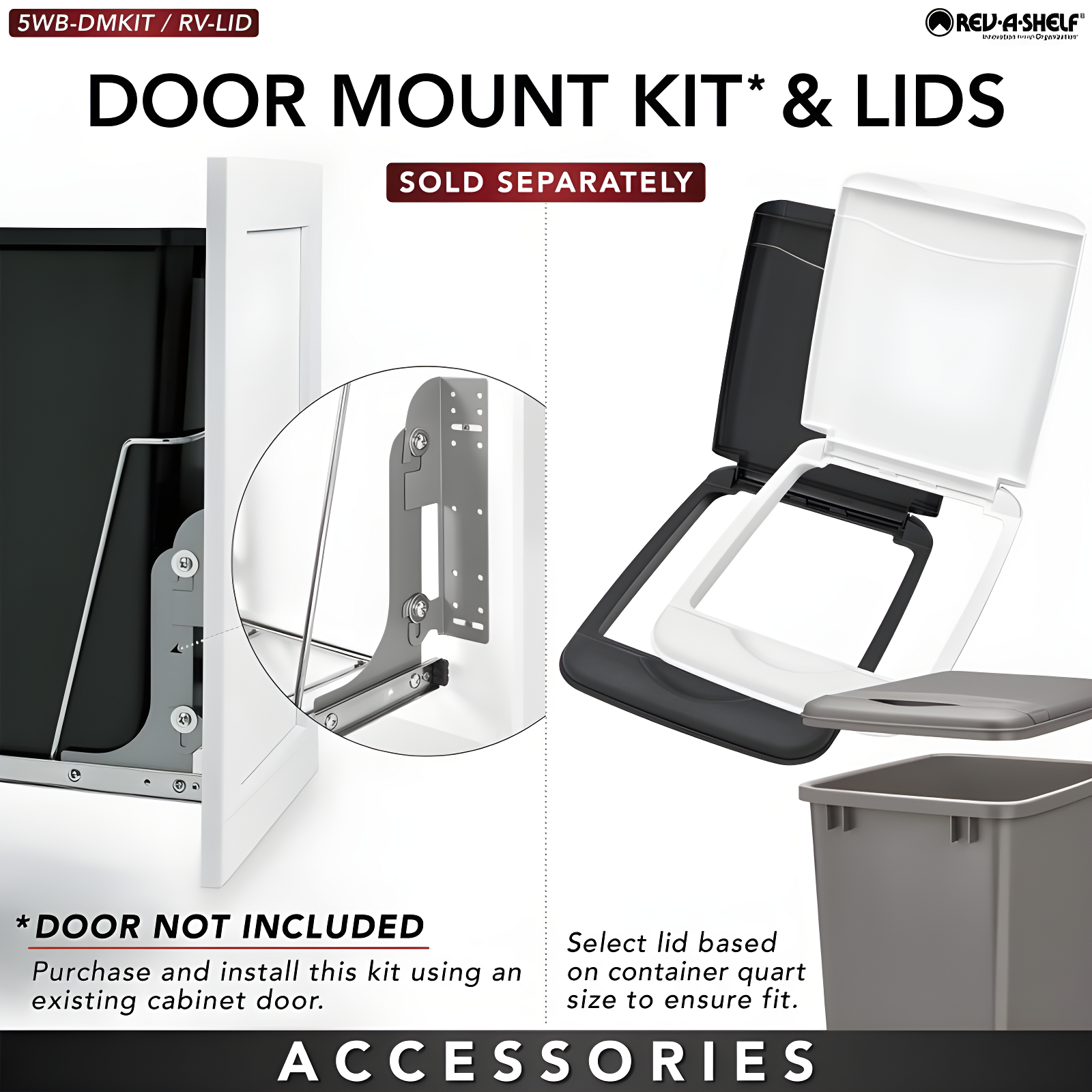 Rev-A-Shelf Double Sliding Pull-Out Waste Bin Containers
