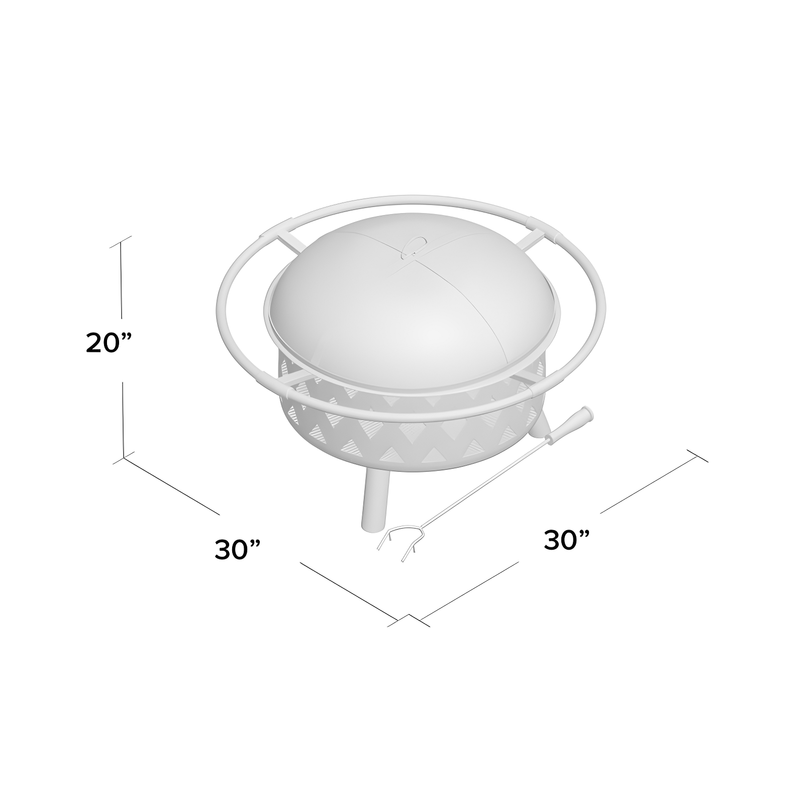 Alcott Hill® Mast Round Wood-Burning Bronze Finish Crossweave Fire Pit with Screen and Poker