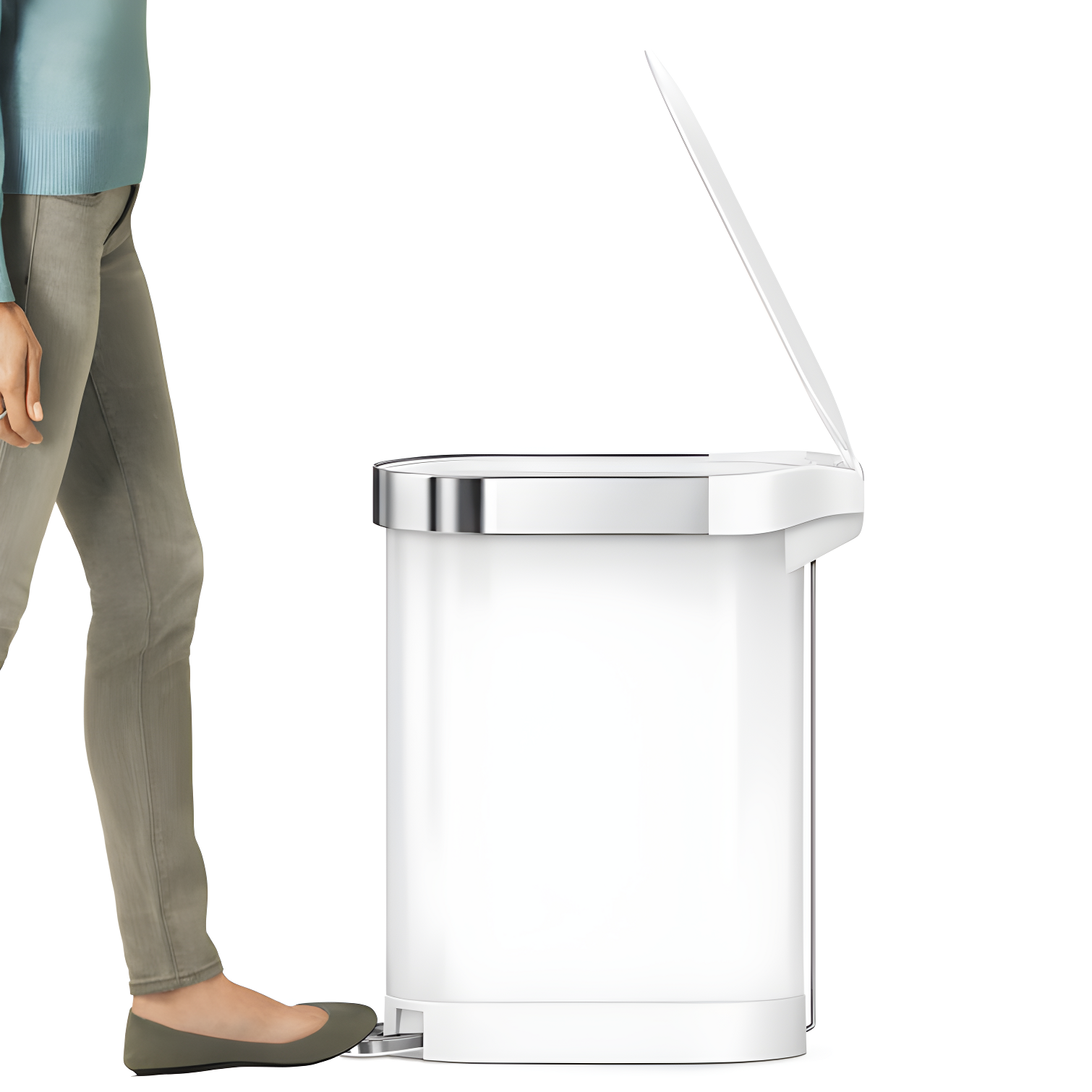 simplehuman 45 Liter / 12 Gallon Slim Hands-Free Kitchen Step Trash Can