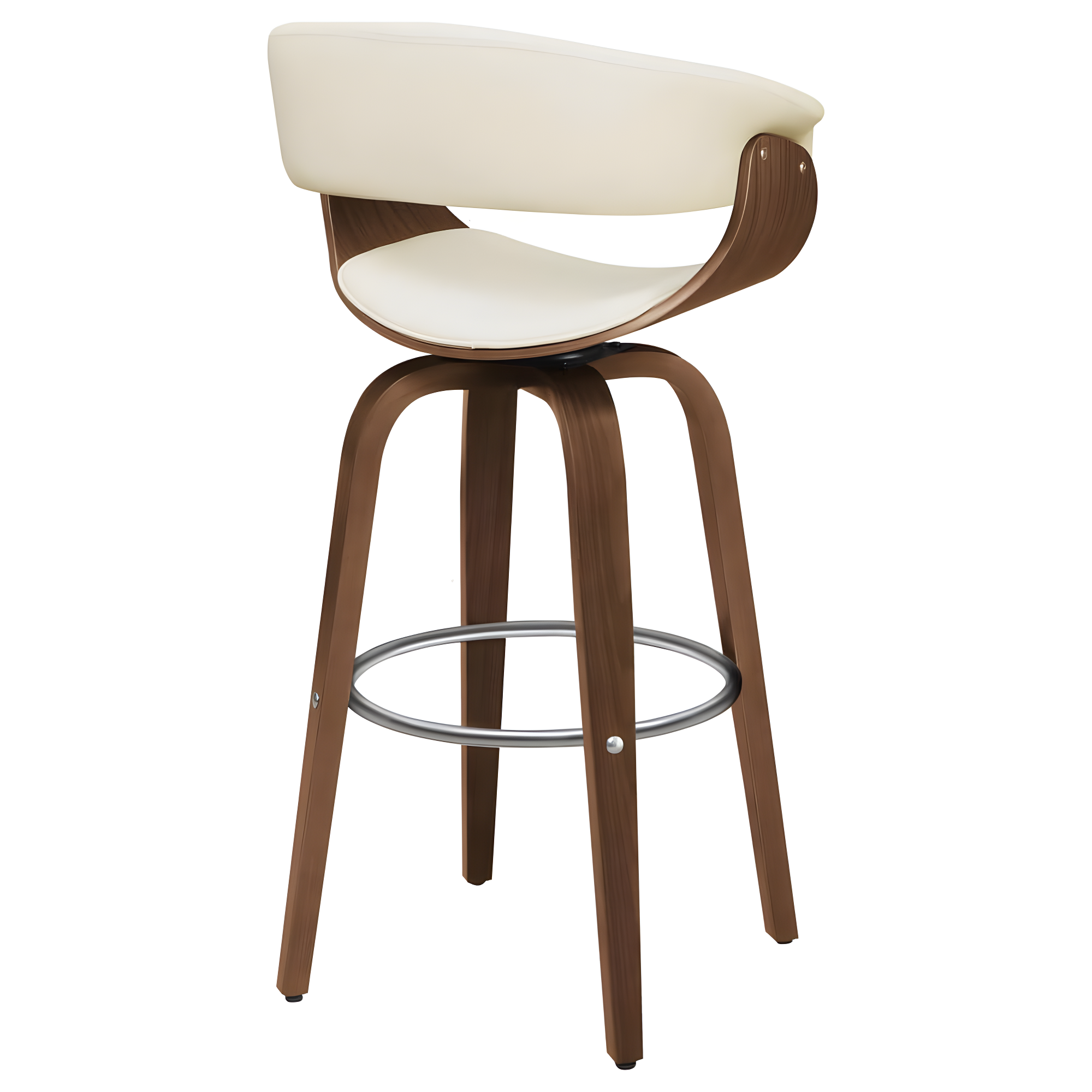 Ebern Designs Freidin Upholstered Swivel Bar Stool Walnut