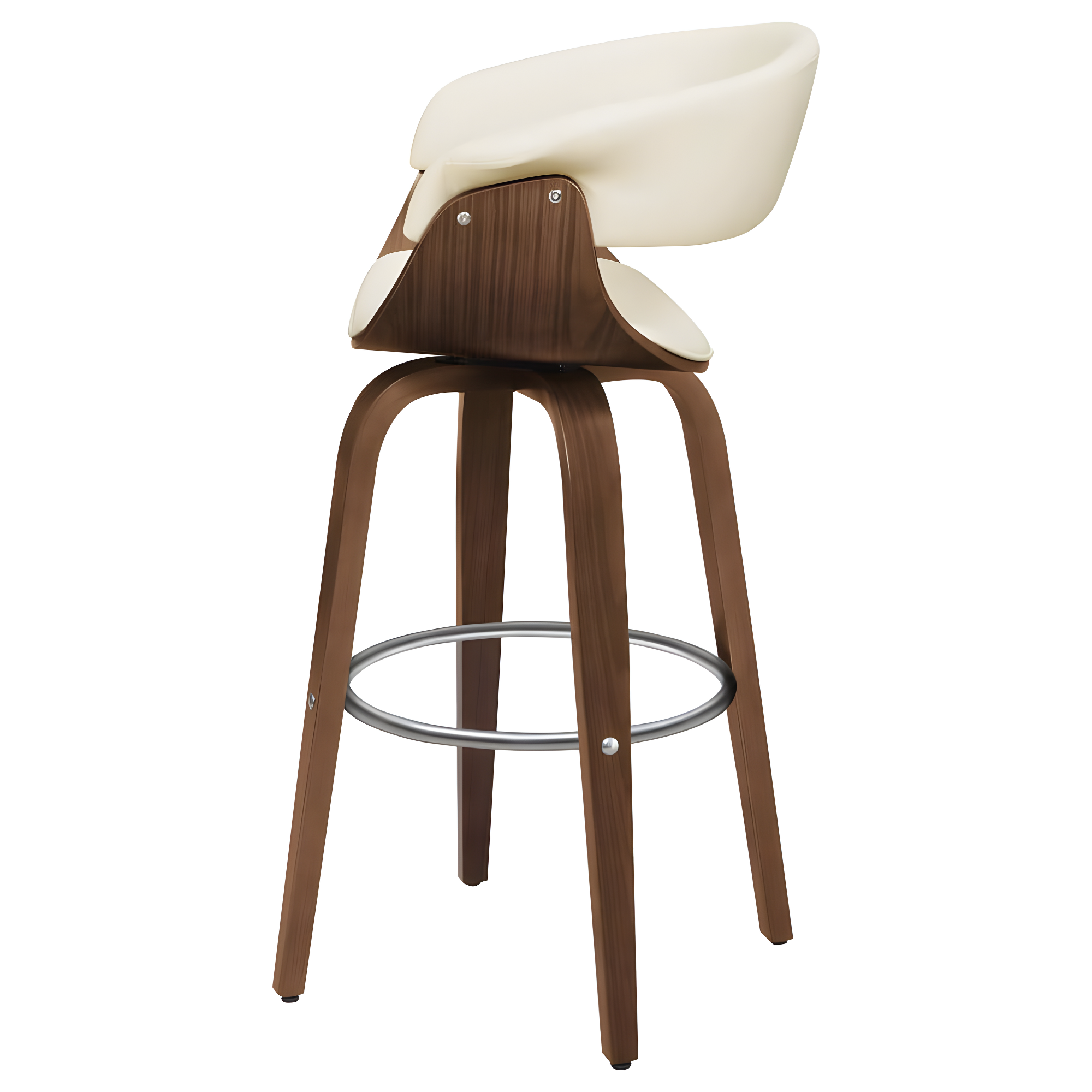 Ebern Designs Freidin Upholstered Swivel Bar Stool Walnut