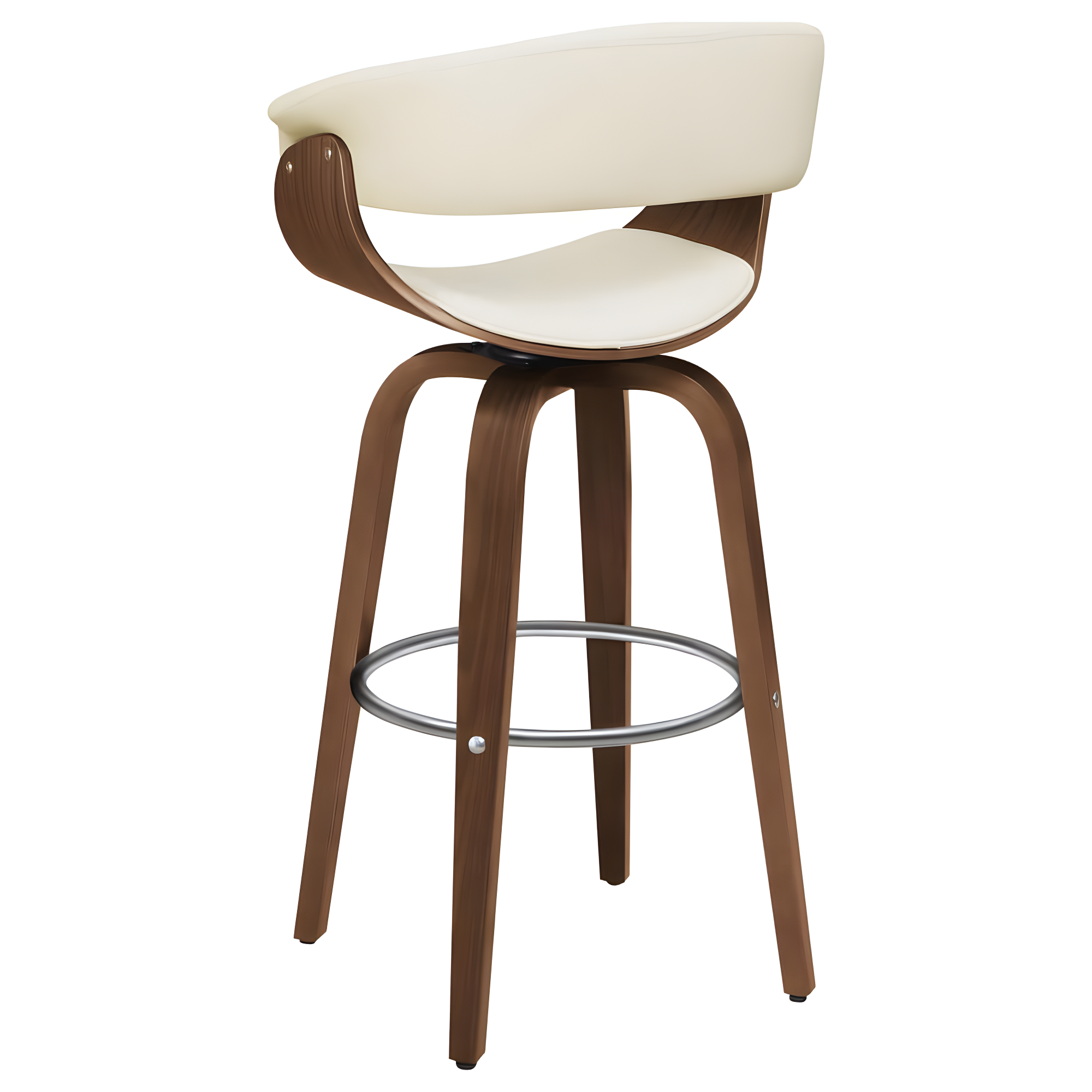 Ebern Designs Freidin Upholstered Swivel Bar Stool Walnut