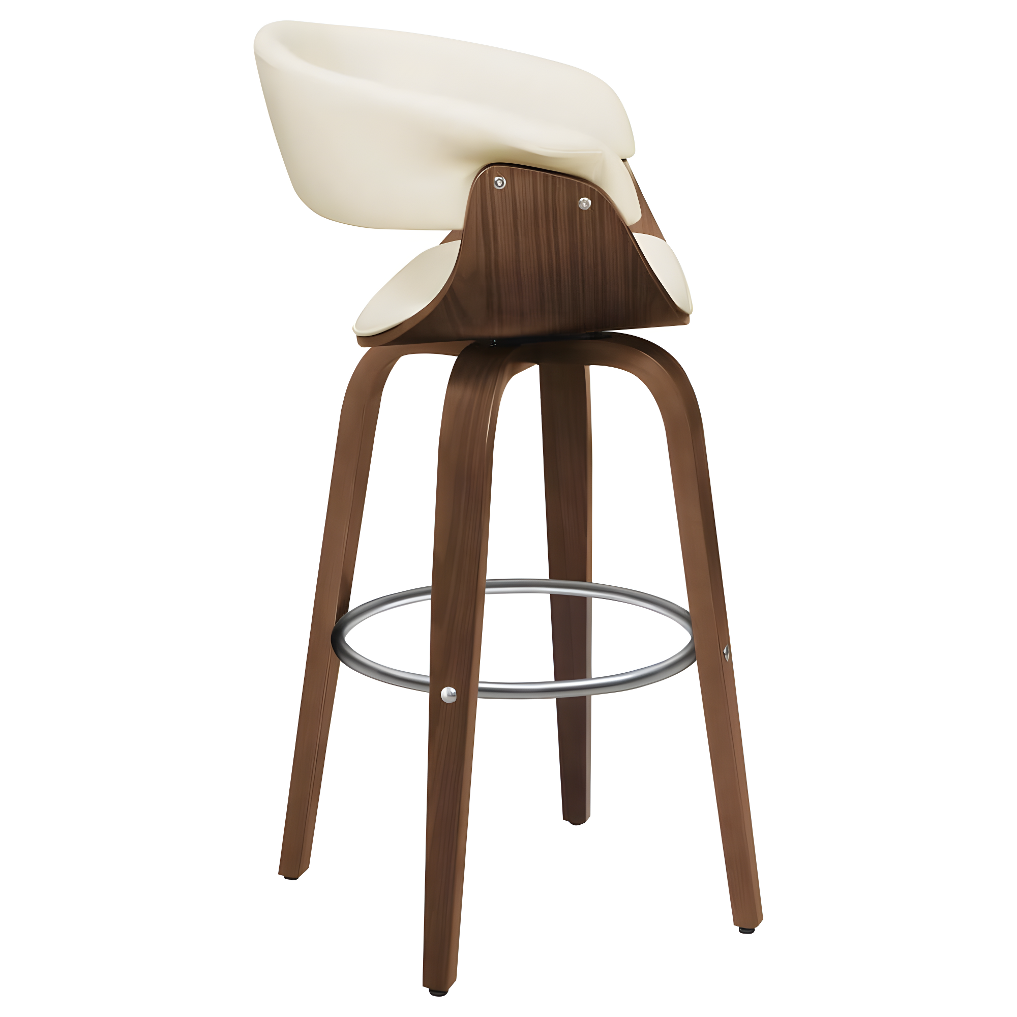 Ebern Designs Freidin Upholstered Swivel Bar Stool Walnut