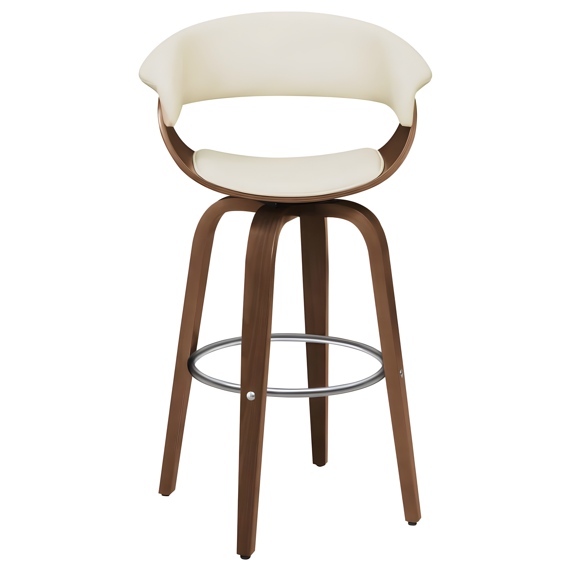 Ebern Designs Freidin Upholstered Swivel Bar Stool Walnut