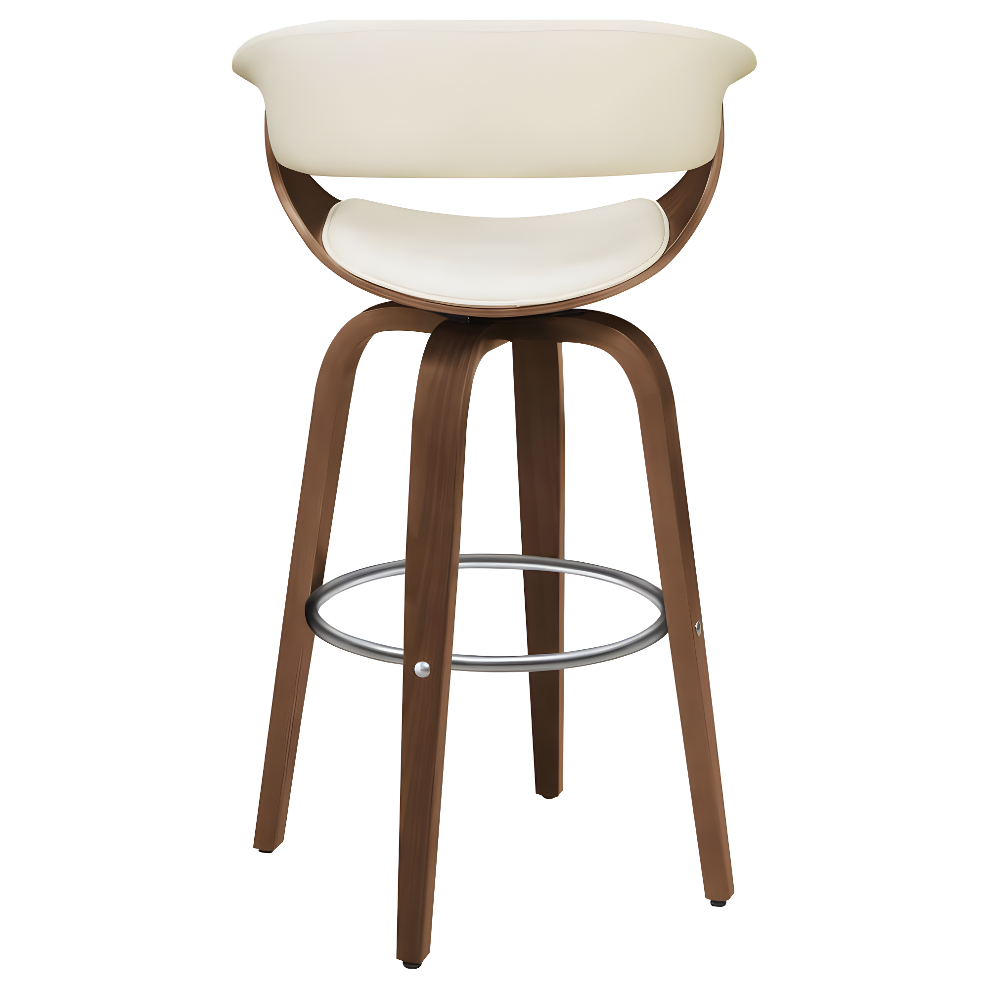 Ebern Designs Freidin Upholstered Swivel Bar Stool Walnut