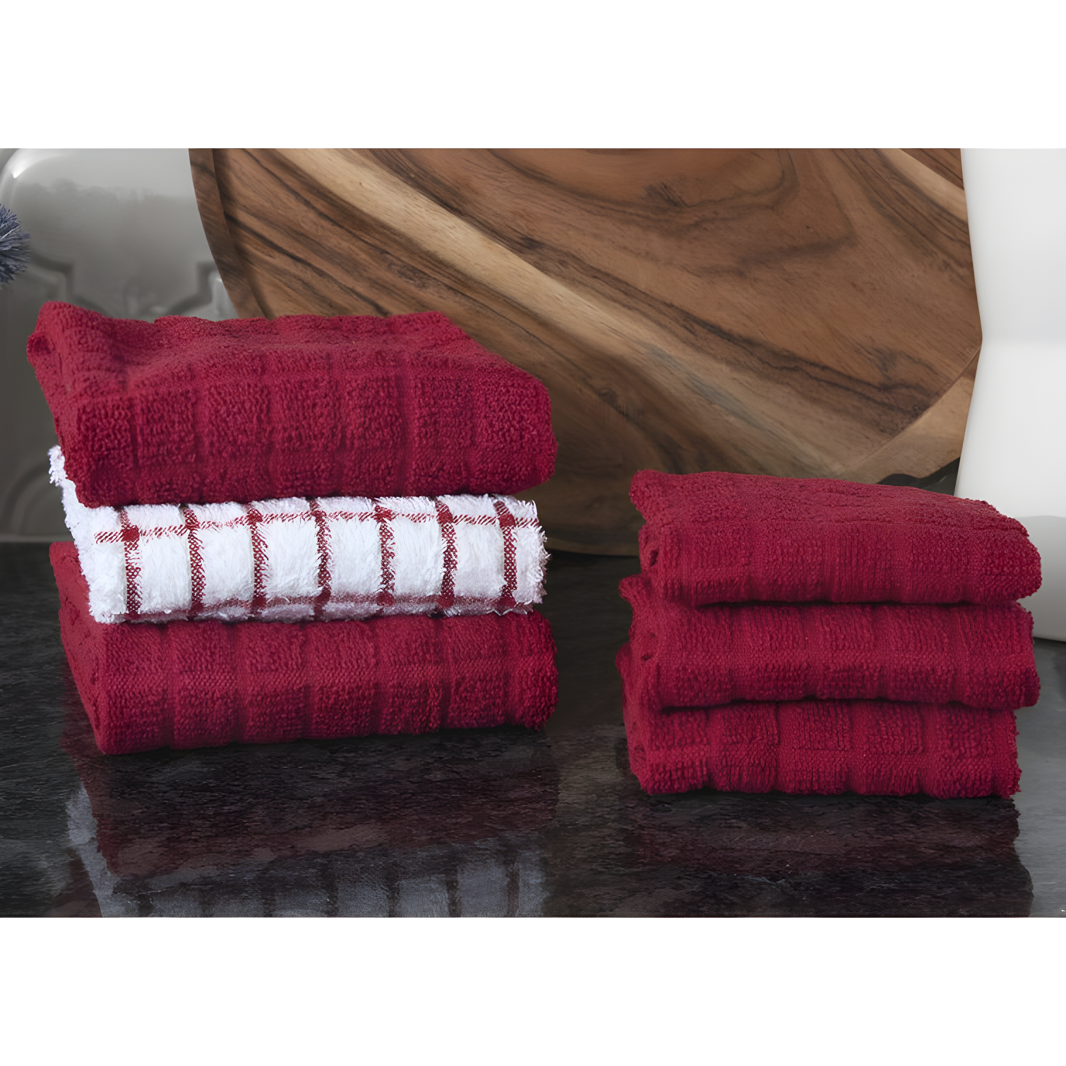 Cotton Plaid Kitchen Towel Linen Set