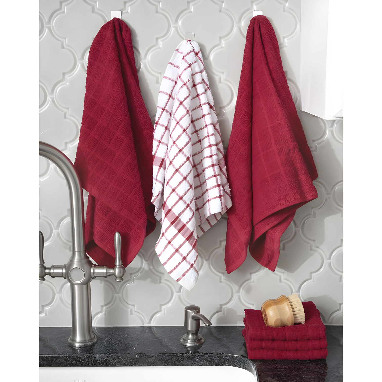 Cotton Plaid Kitchen Towel Linen Set