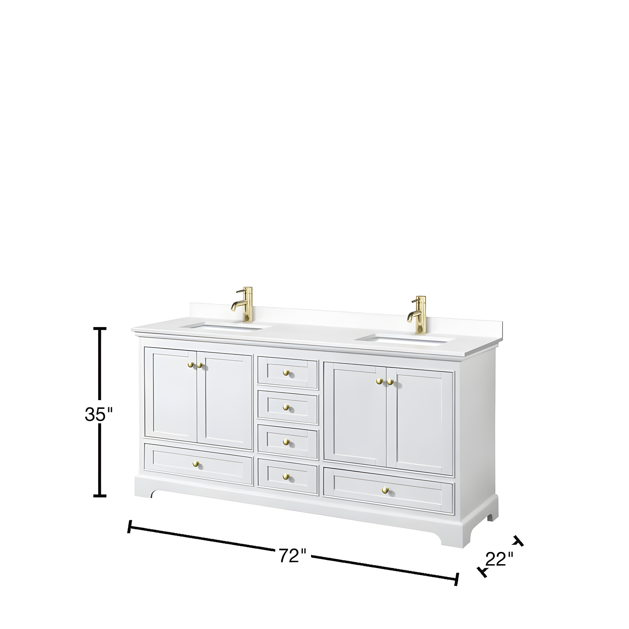 Wyndham Collection Deborah 72'' Double Bathroom Vanity with Marble Top