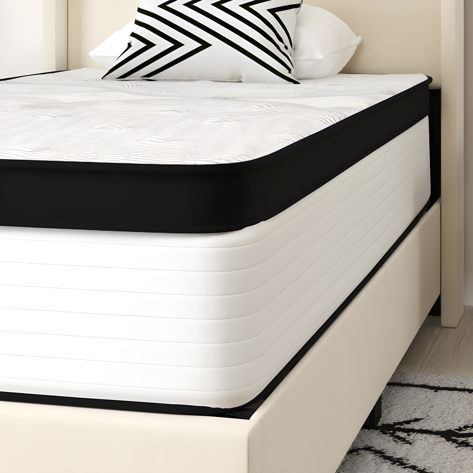 Merrick Lane 12 Inch Extra Firm Twin Hybrid Pocket Spring & CertiPUR-US Certified Foam Mattress in a Box