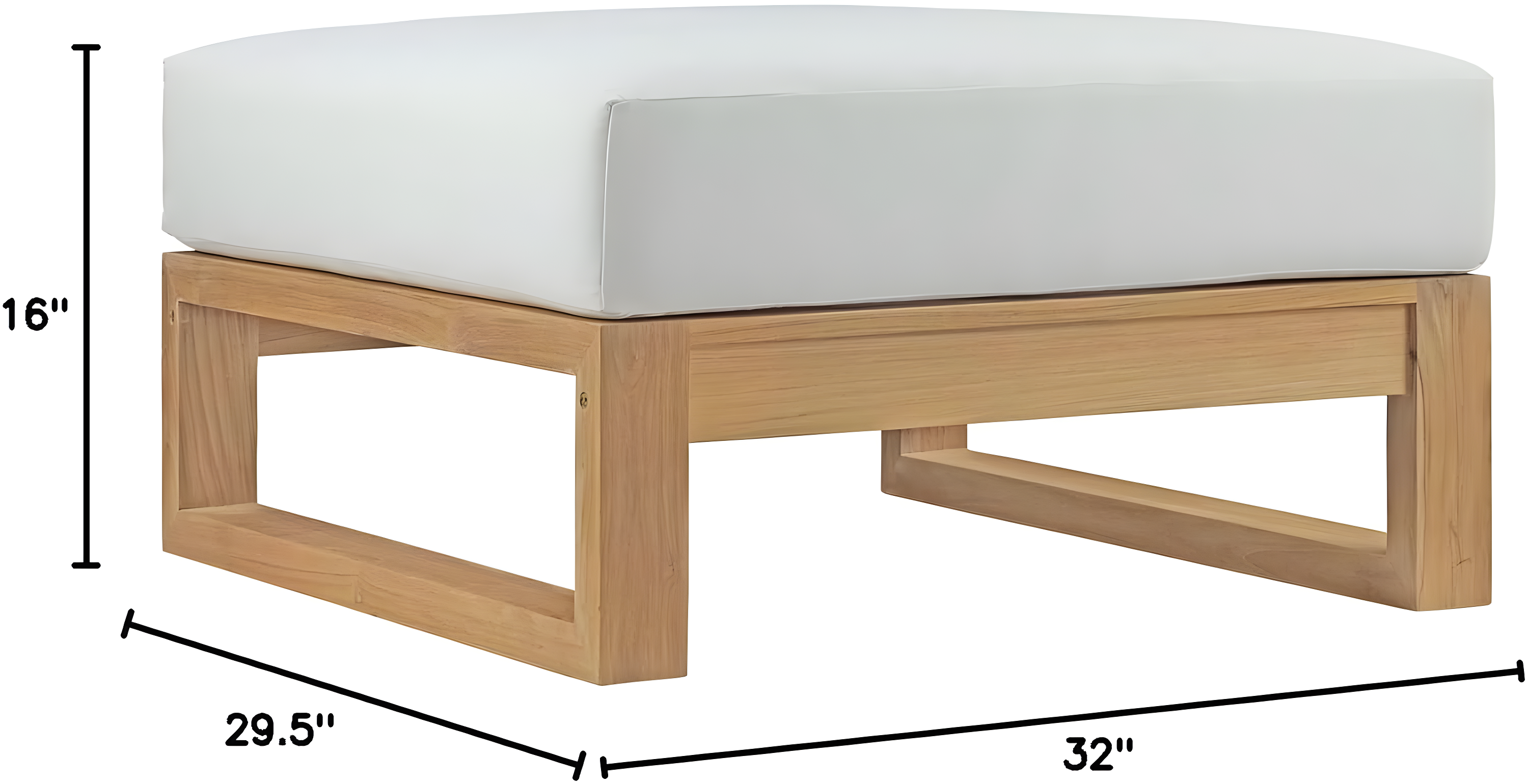 Modway Upland Outdoor Patio Teak Ottoman