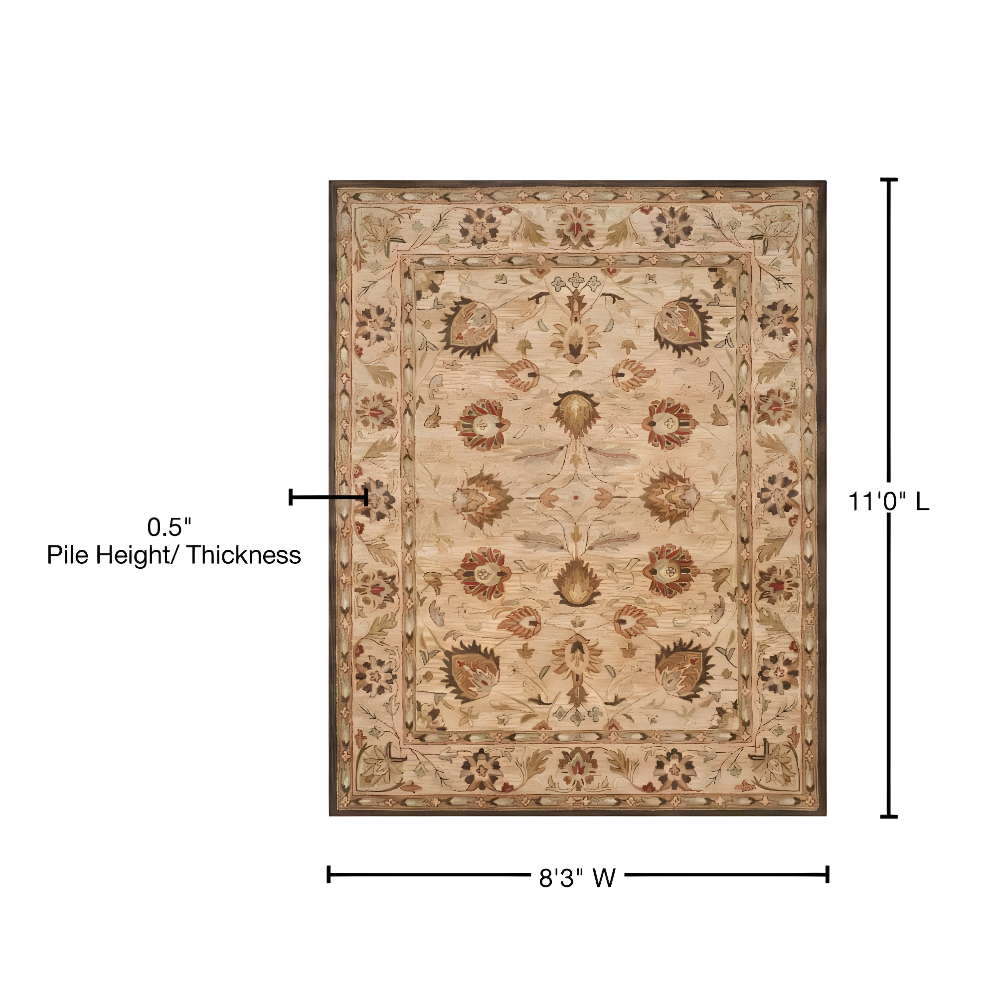 Antiquity AT812 Hand Tufted Indoor Area Rug - Beige/Beige - 8'3"x11' - Safavieh