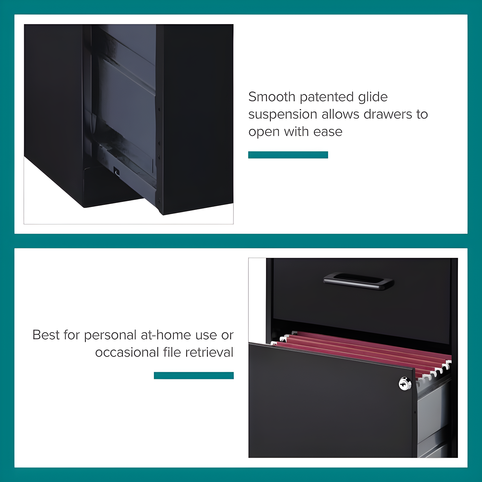 Lorell Soho 14.3'' Wide 2 -Drawer Steel File Cabinet