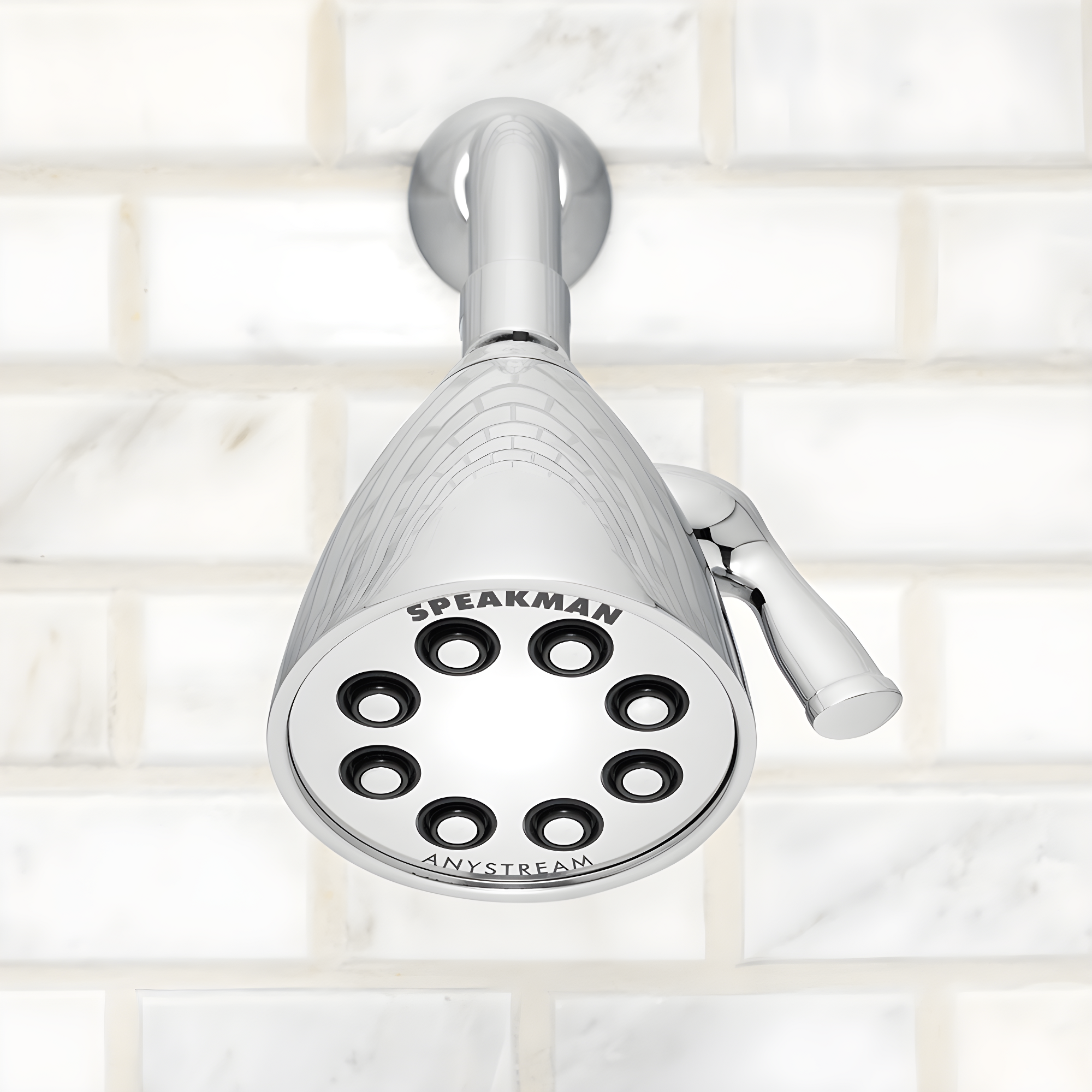 Speakman S-2251 Signature Icon Anystream Adjustable High Pressure Shower Head - 2.5 GPM Solid Brass Replacement Bathroom Showerhead, Polished Chrome