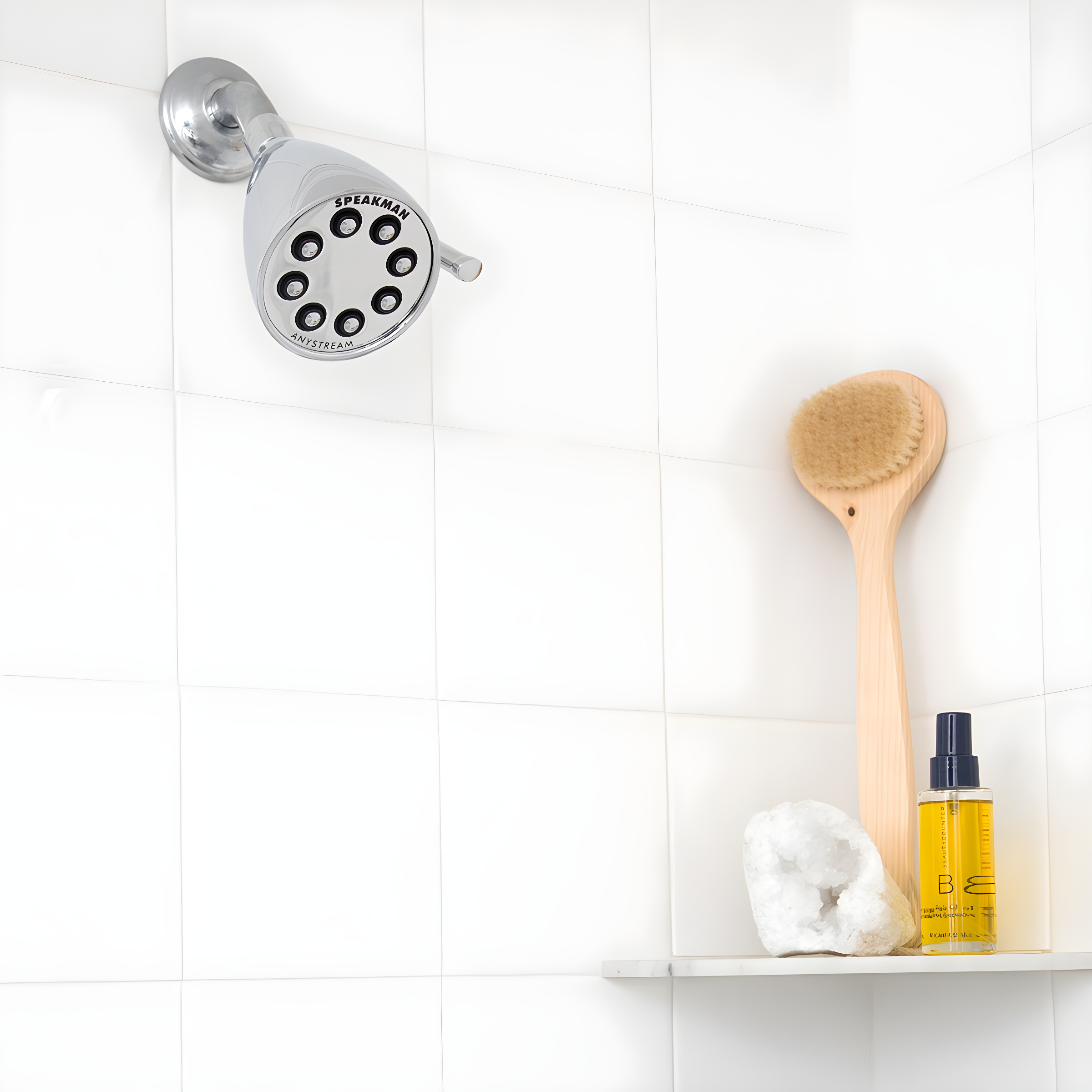 Speakman S-2251 Signature Icon Anystream Adjustable High Pressure Shower Head - 2.5 GPM Solid Brass Replacement Bathroom Showerhead, Polished Chrome
