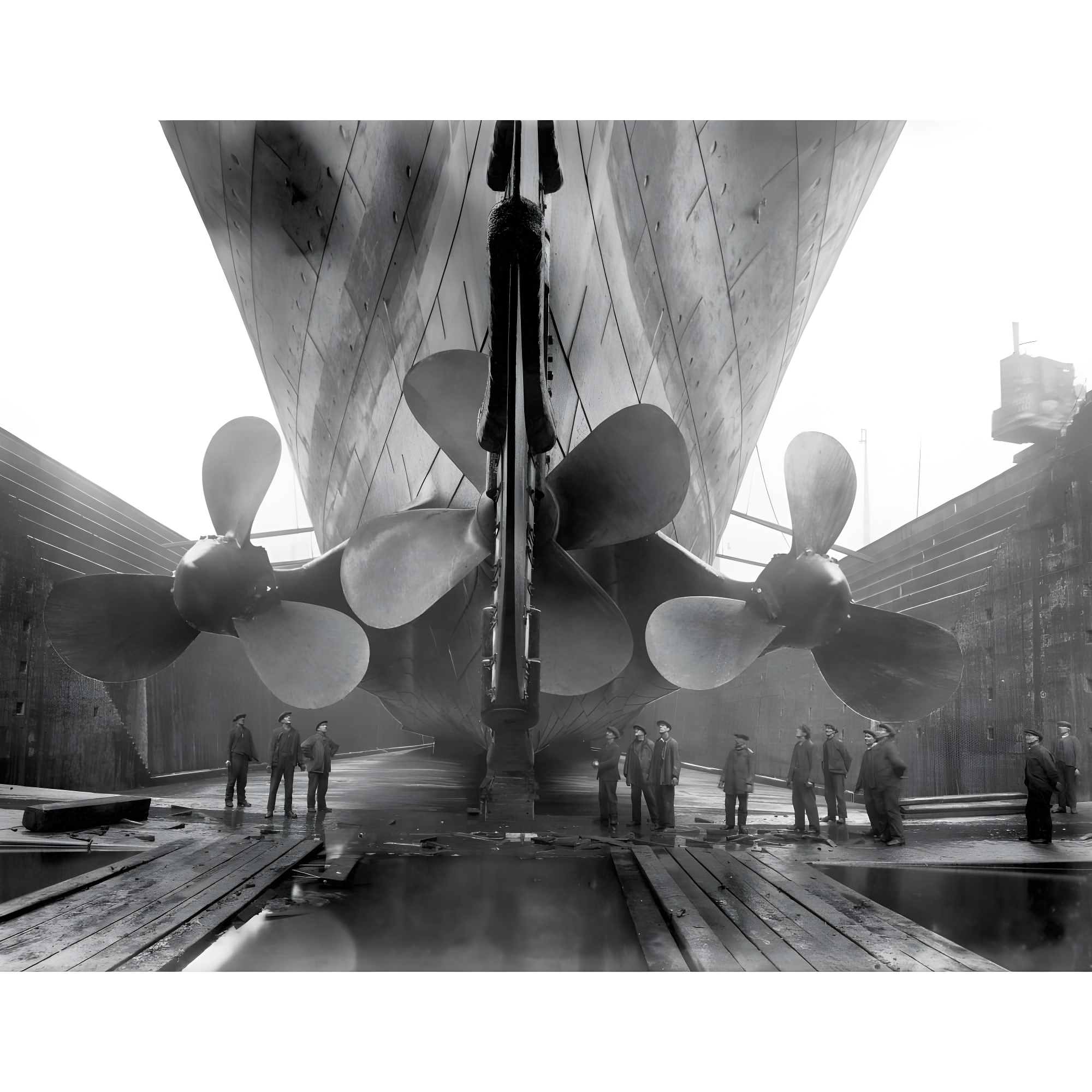 Vintage Maritime History Photo of The Rms Titanic S Propellers As The Mighty Ship Sits in Dry Dock Poster Print - 16 x 12