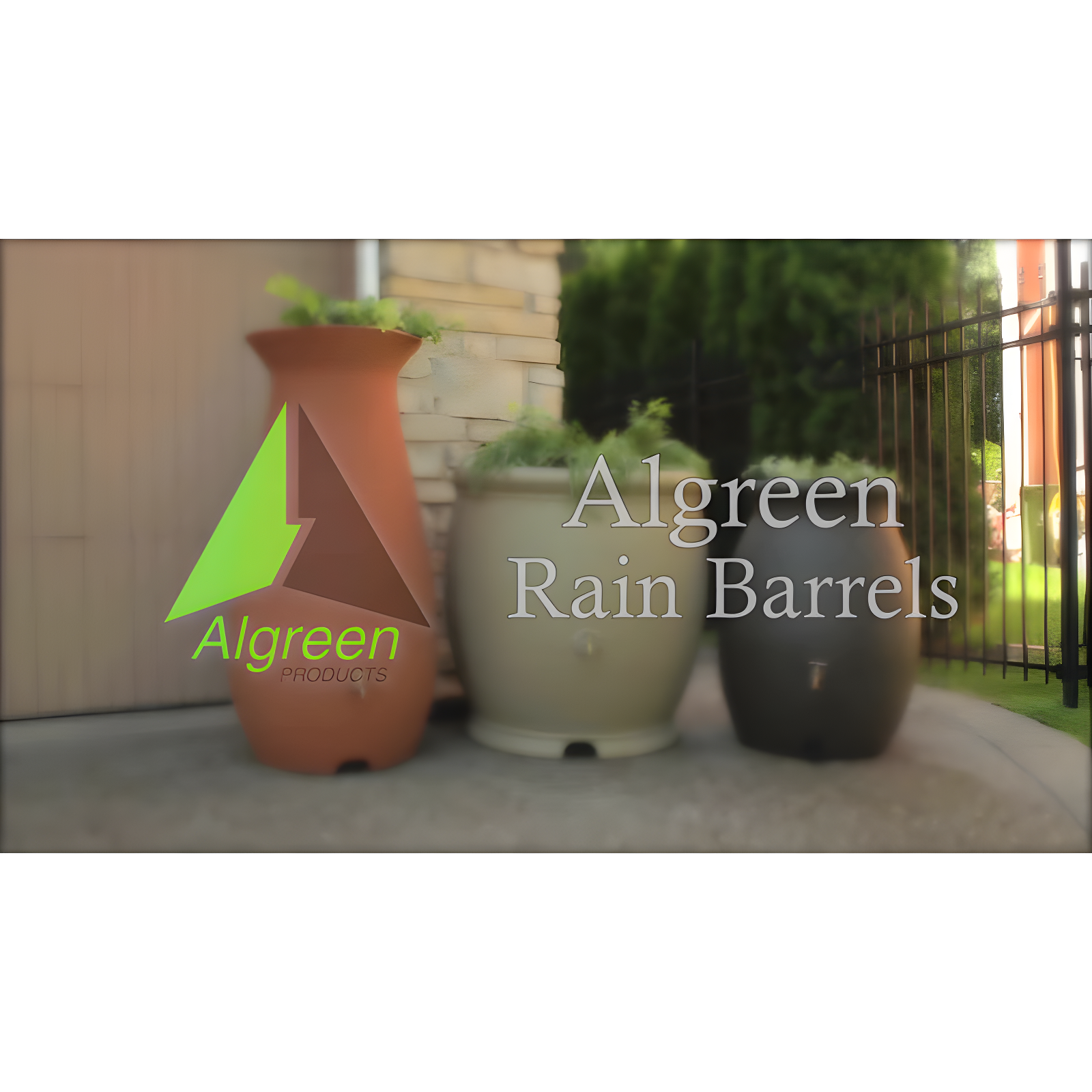 Algreen 65 Gallon Plastic Rain Barrel with Planter Top