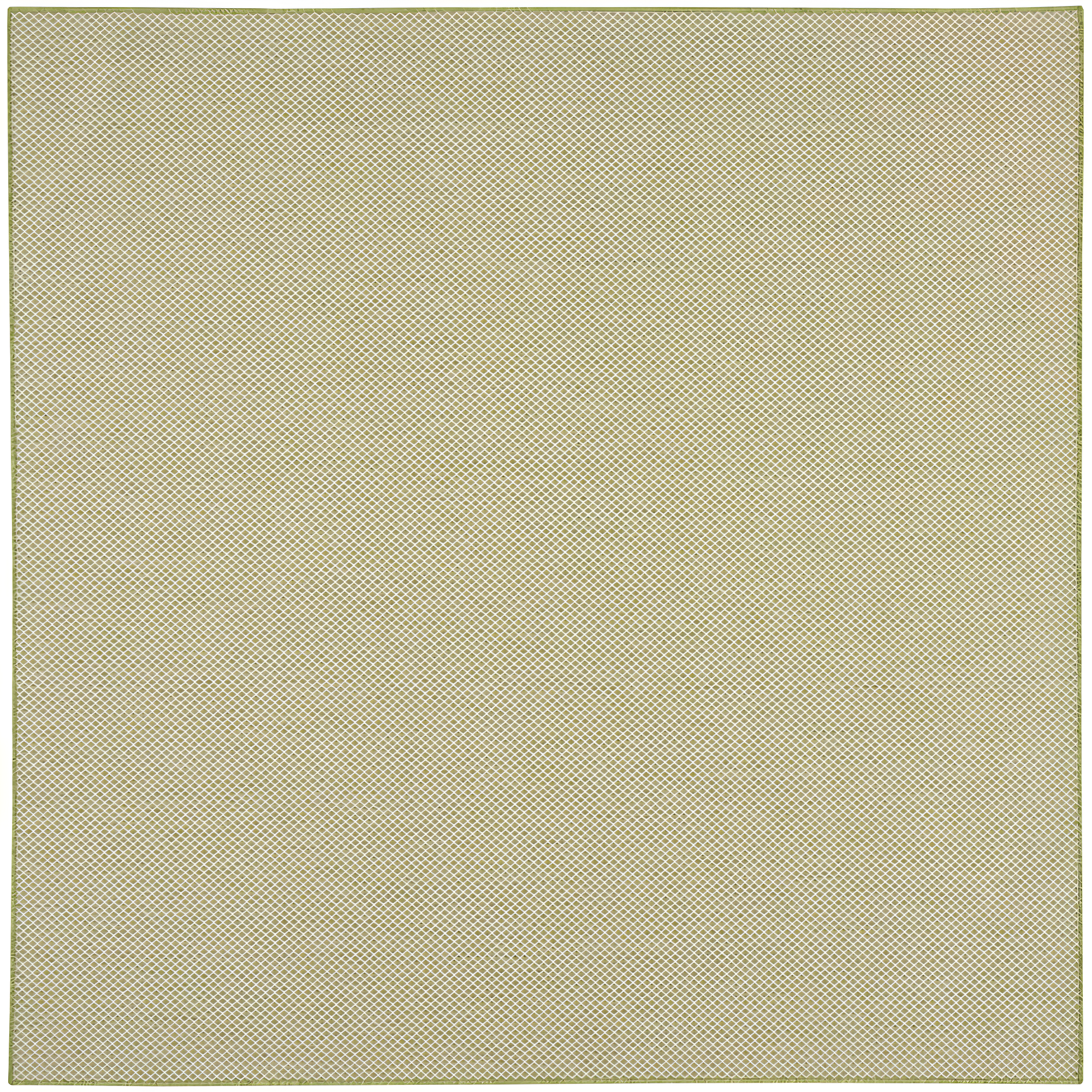 Nourison 8' x 8' Courtyard Modern Easy Care Flatweave Indoor Outdoor Square Rug Ivory Green