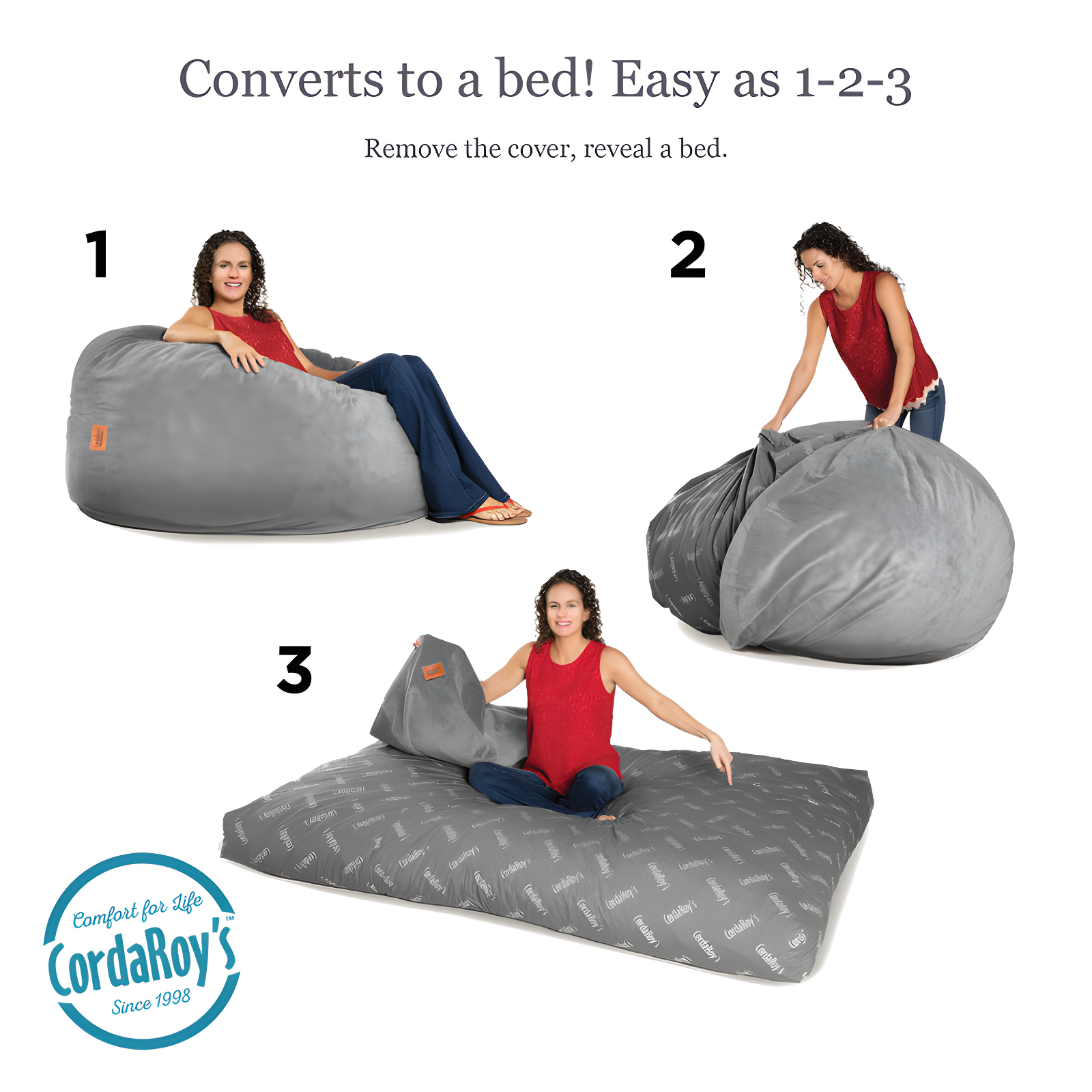 CordaRoy's CordaRoy's Chenille Convertible Bean Bag Chair