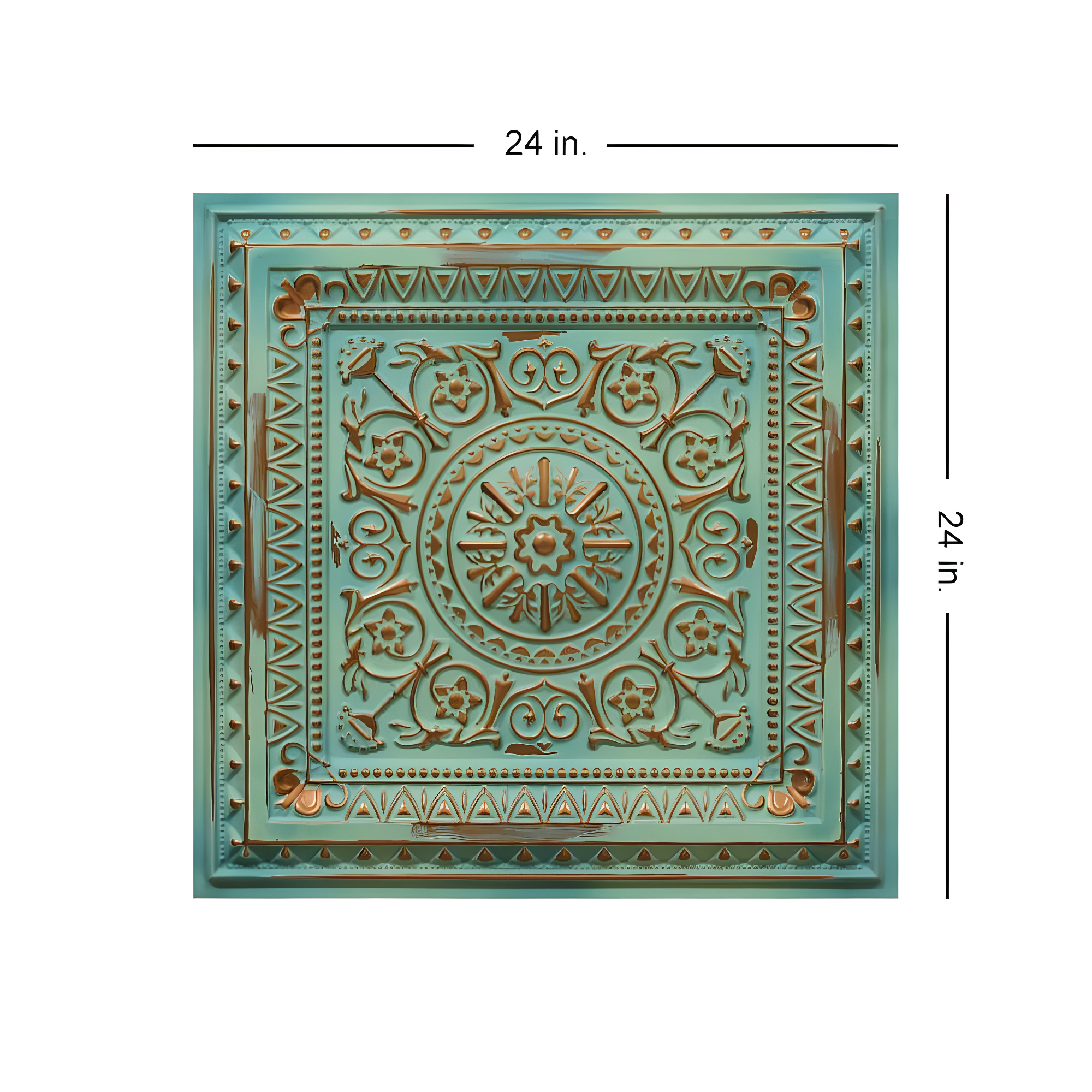 Marseille 24'' W Textured PVC Drop-In Ceiling Tile In Antique Gold