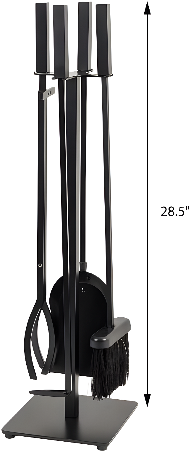 Modern Ember Modern Ember Harriet Fireplace Tool Set - Includes Brush, Shovel, Fire Poker, Tongs and Stand -Steel