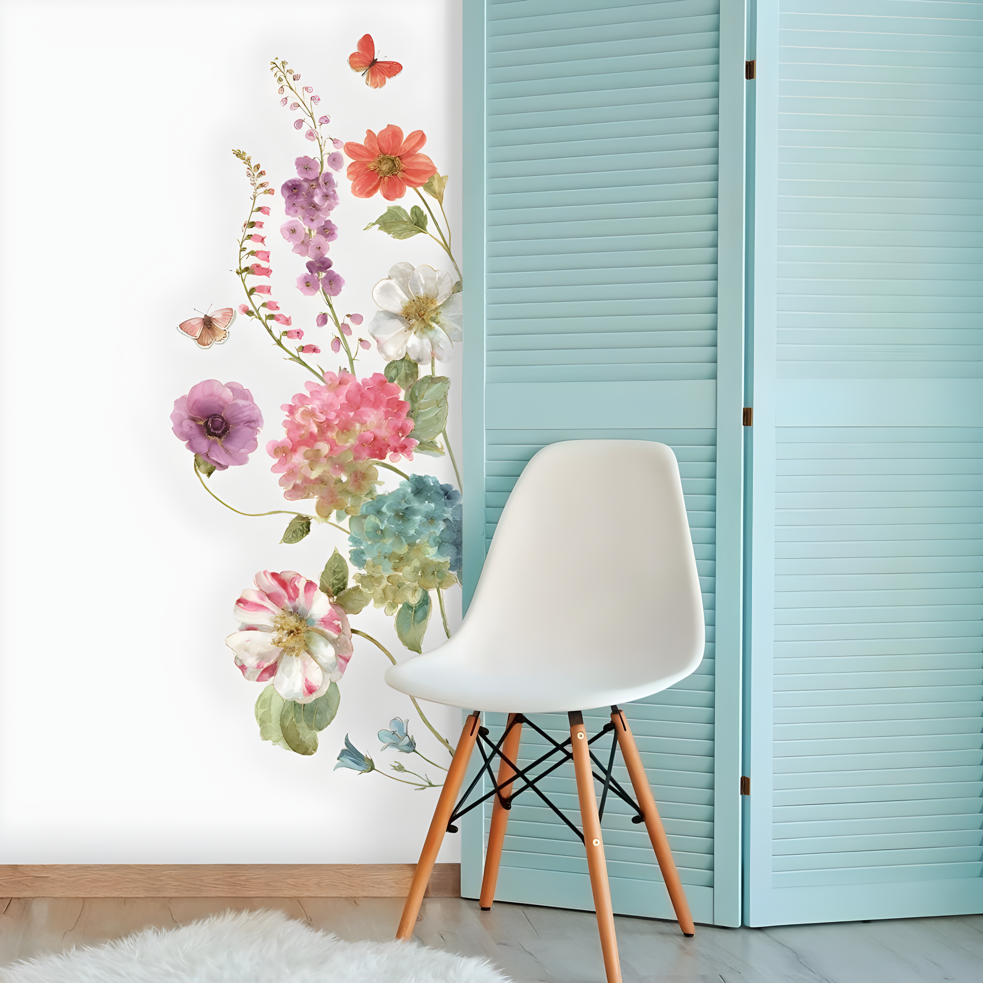 Lisa Audit Garden Flowers Peel and Stick Giant Wall Decal - RoomMates: Removable Floral Home Decor
