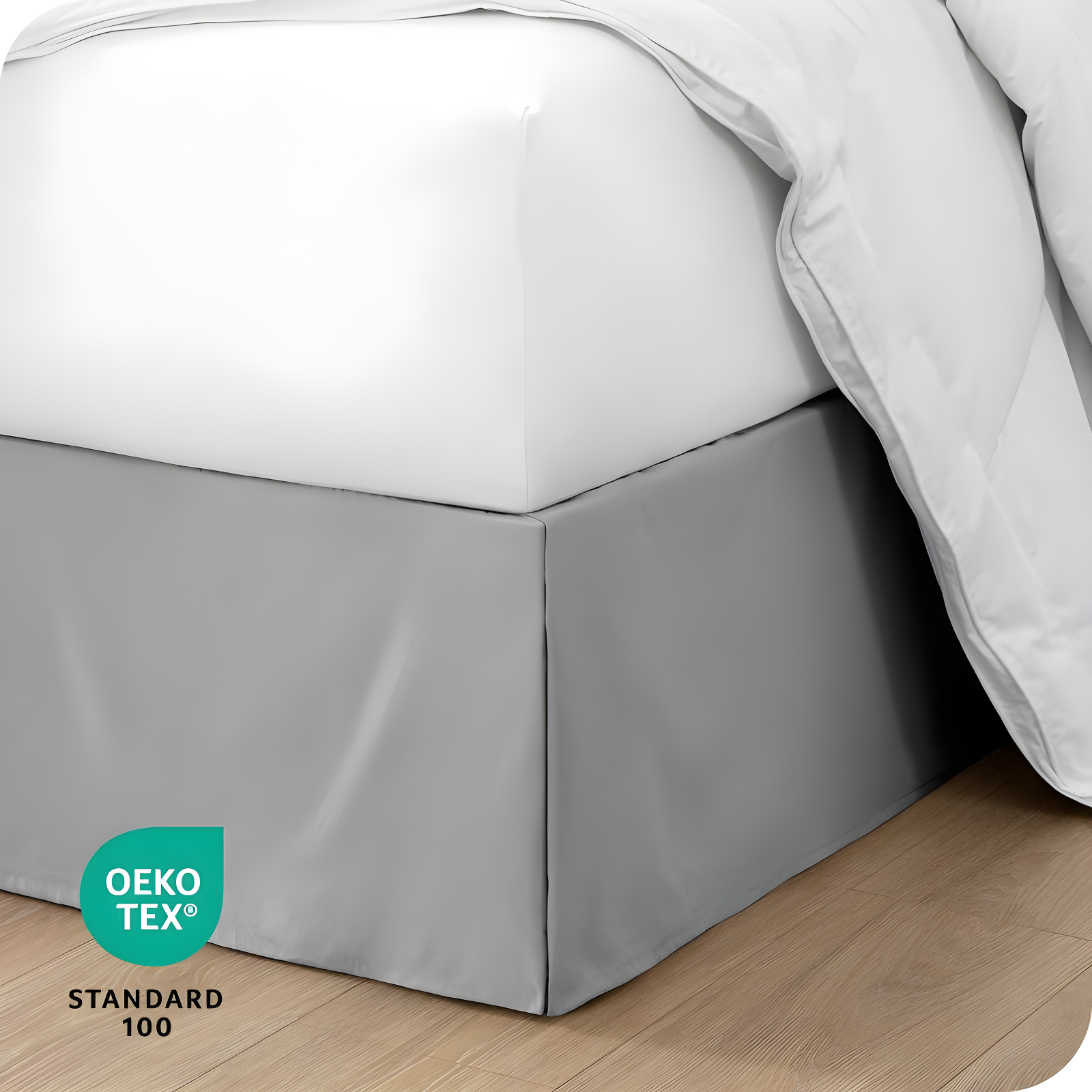 Bare Home Tailored 15" Pleated Bed Skirt