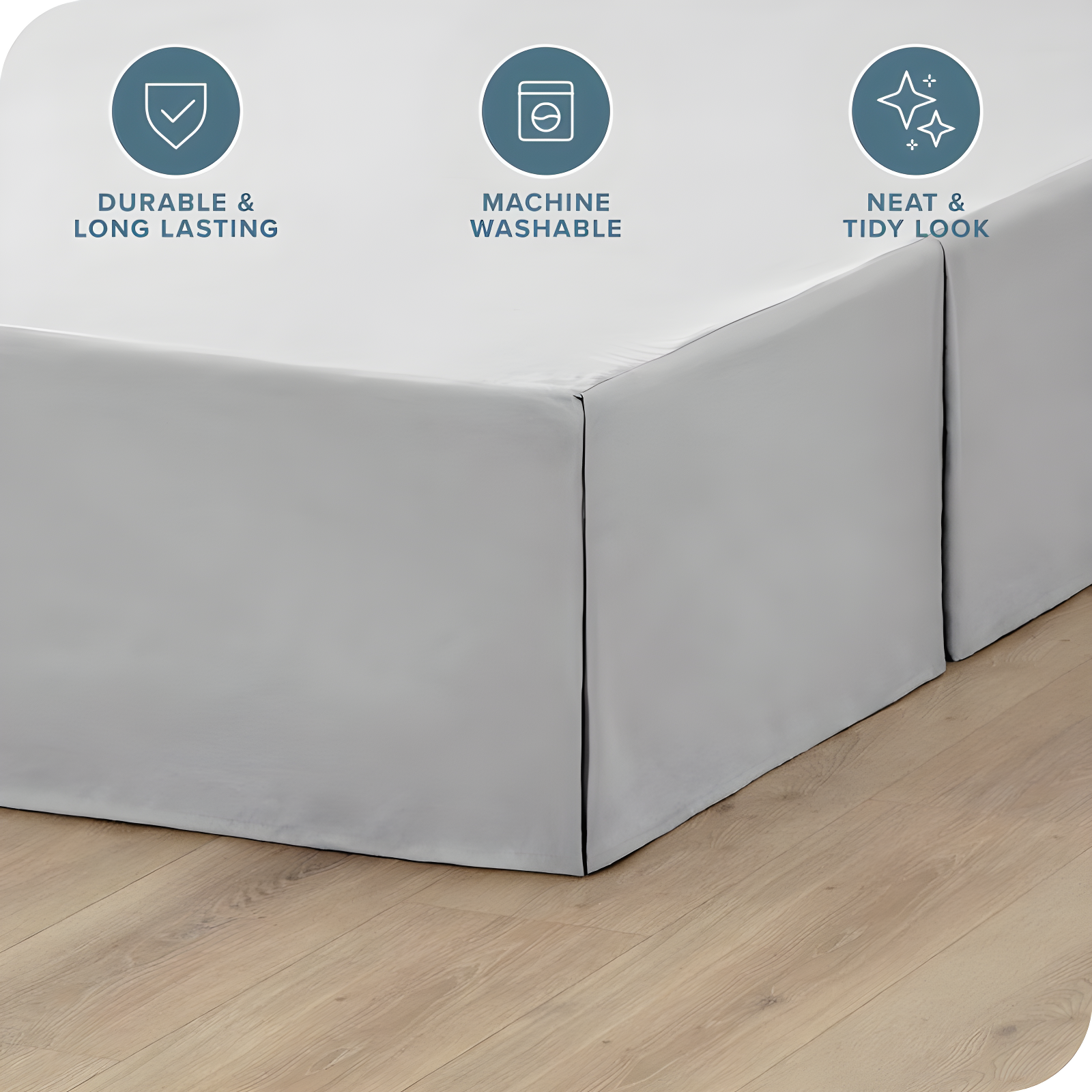 Bare Home Tailored 15" Pleated Bed Skirt