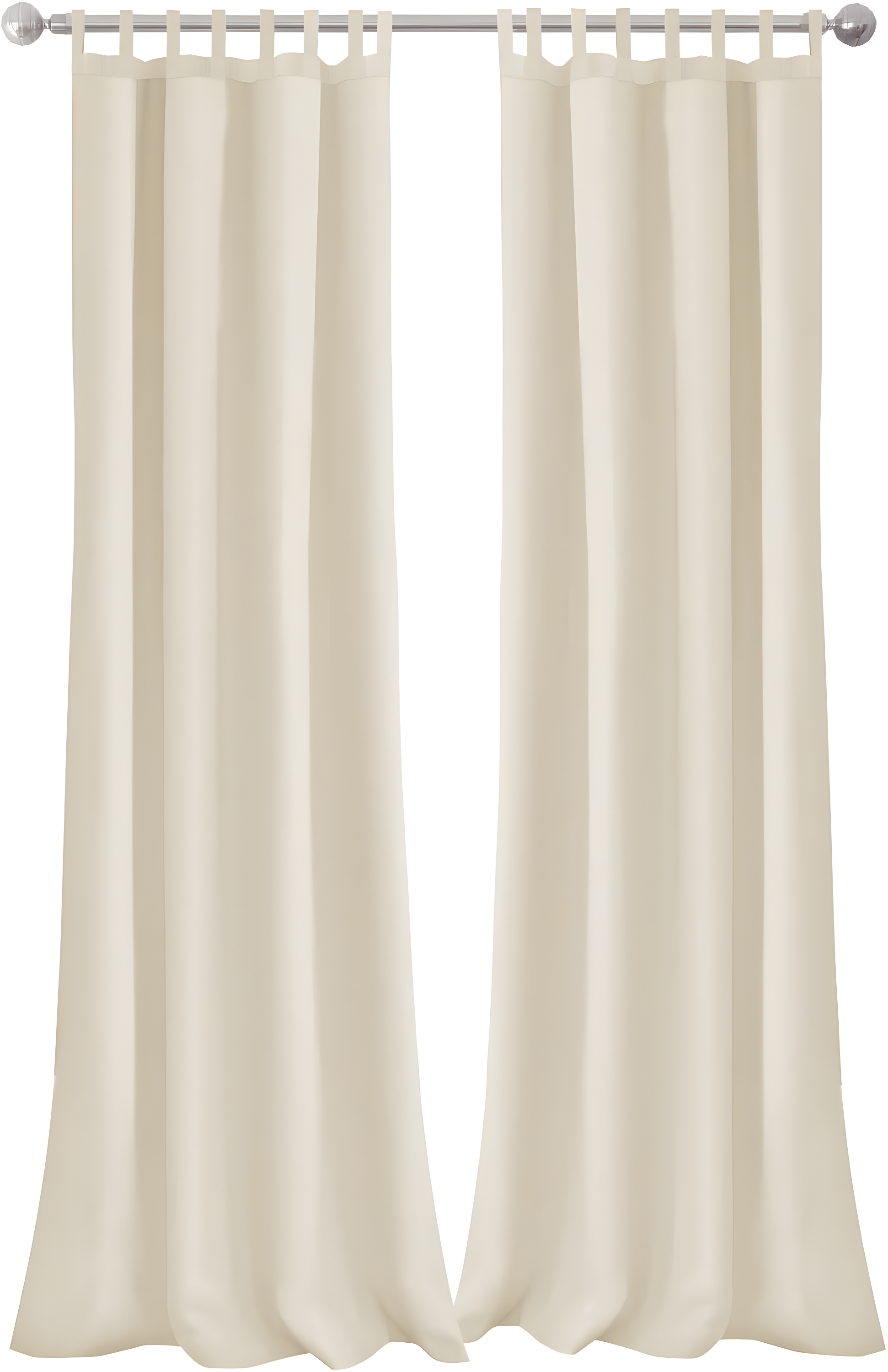 Matine Solid Tab Top Indoor/Outdoor Single Window Curtain for Patio, Porch, Cabana - 52 x 95 - Ivory - Elrene Home Fashions