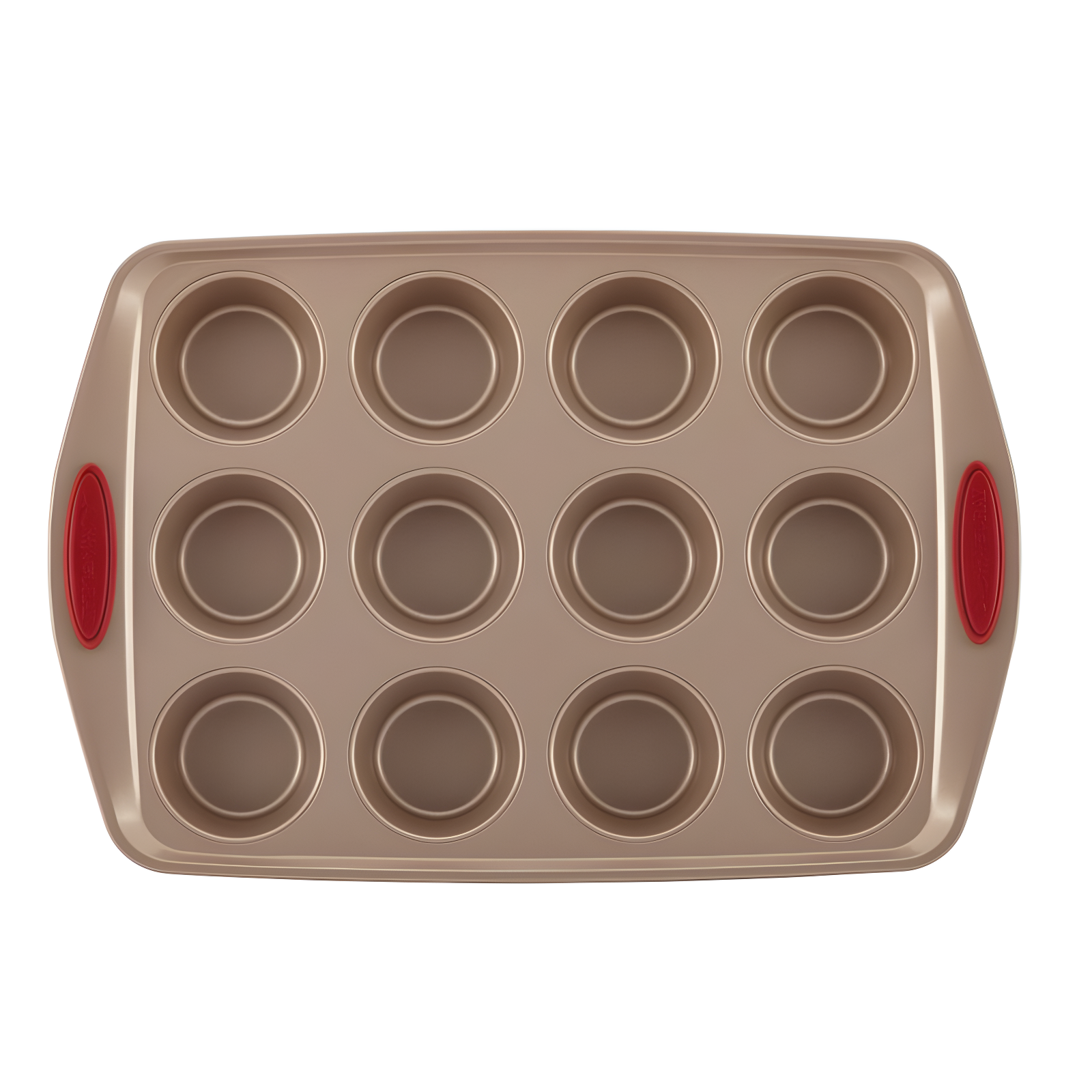 Rachael Ray Cucina Nonstick Bakeware Baking Pans Set, 10 Piece, Latte Brown and Cranberry Red