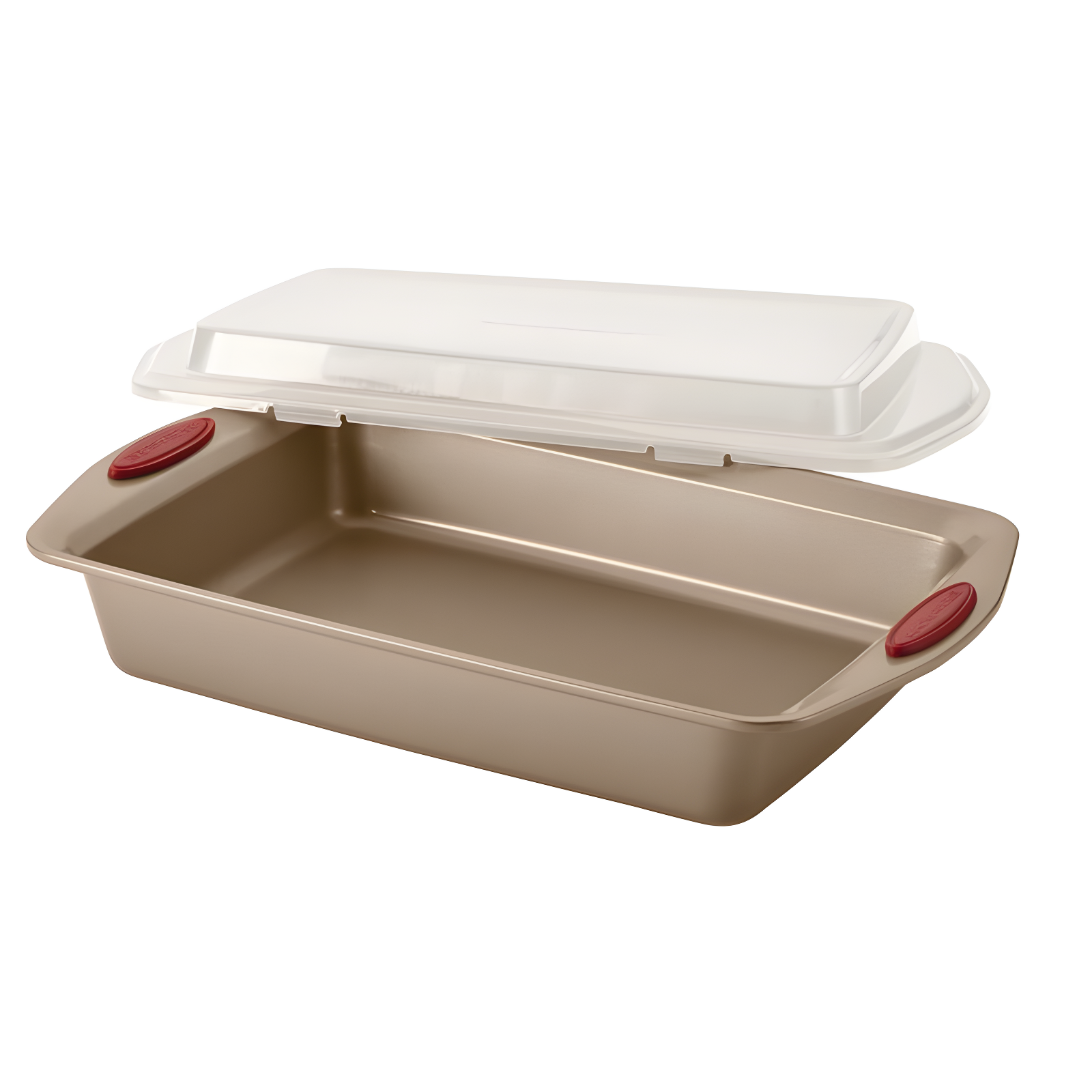 Rachael Ray Cucina Nonstick Bakeware Baking Pans Set, 10 Piece, Latte Brown and Cranberry Red