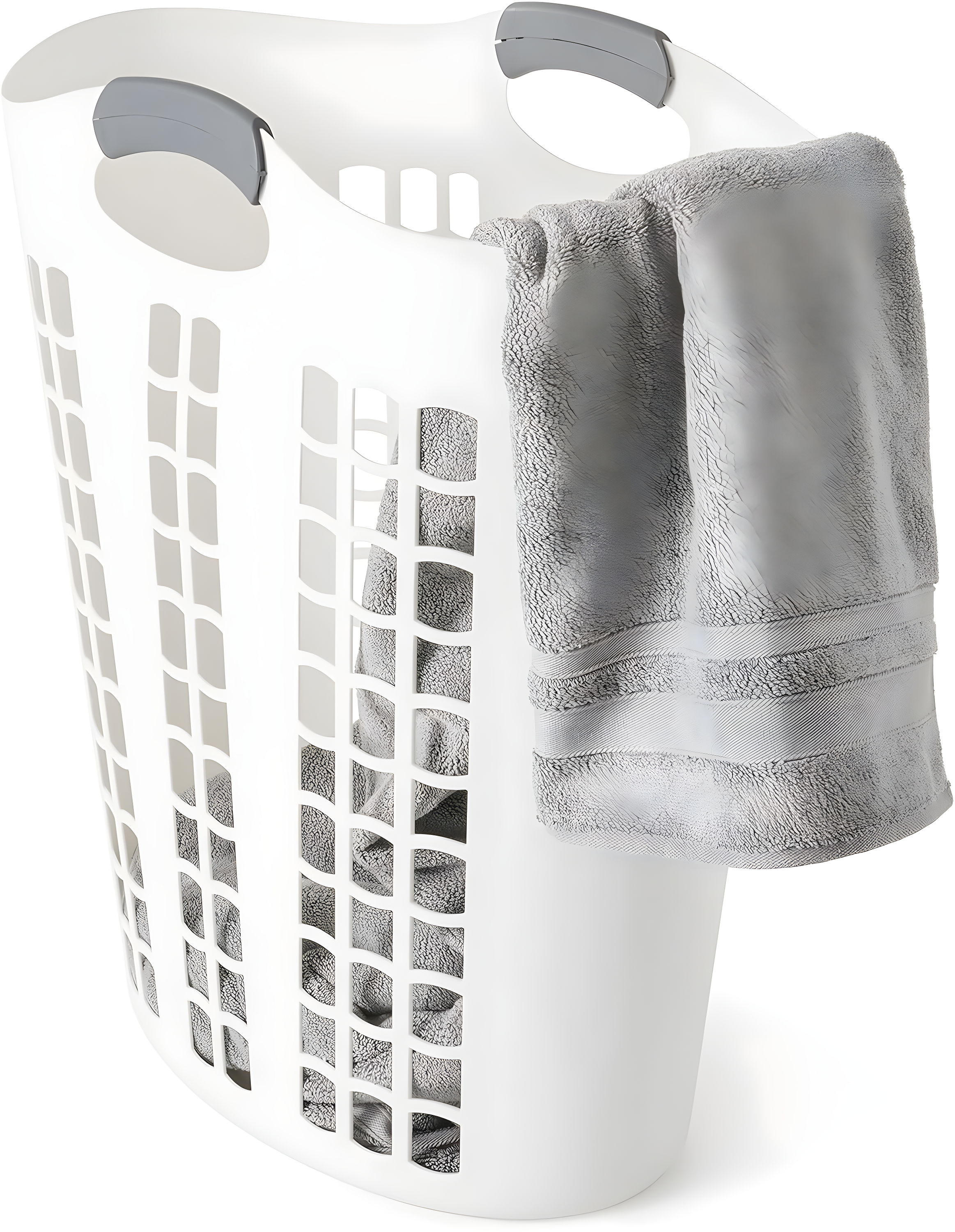 Gracious Living Plastic Laundry Hamper with Handles