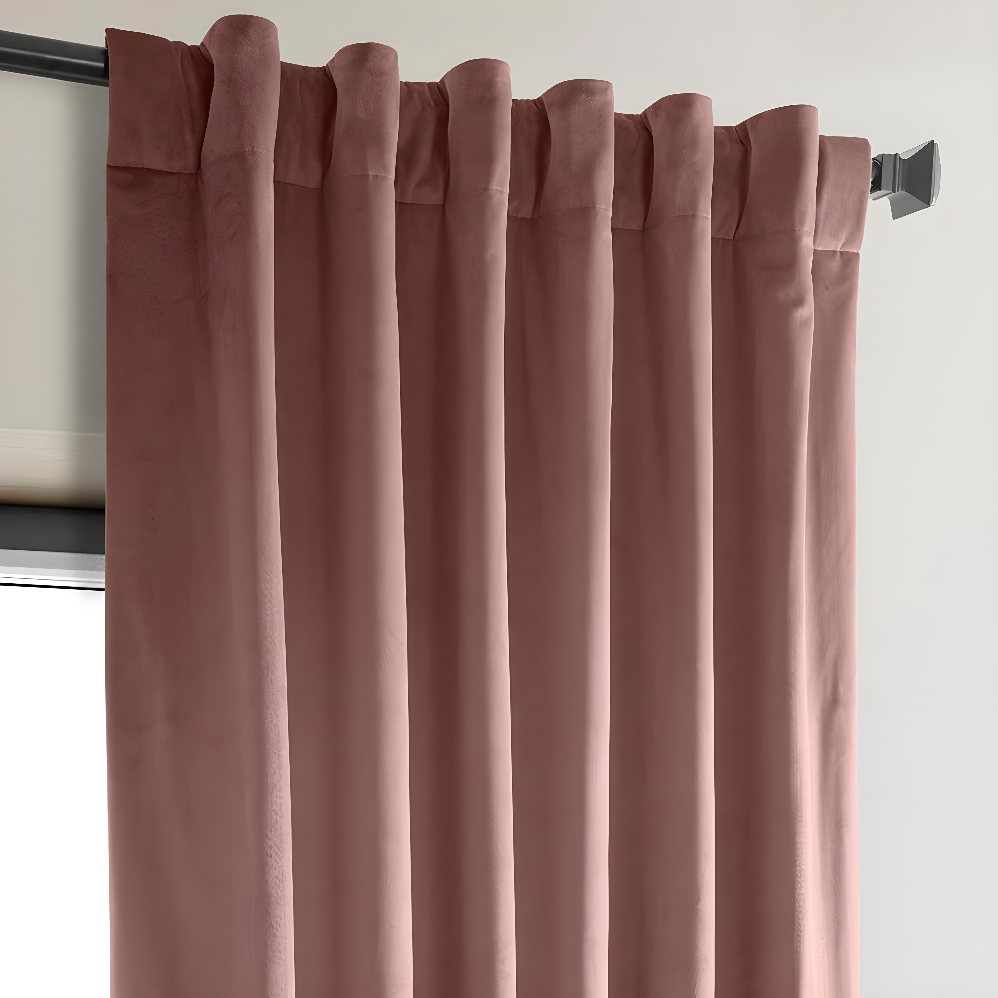 HPD Half Price Drapes Heritage Plush Velvet Curtains 84 Inches Long Room Darkening Curtains for Bedroom & Living Room 50W x 84L, (1 Panel), Wild Rose