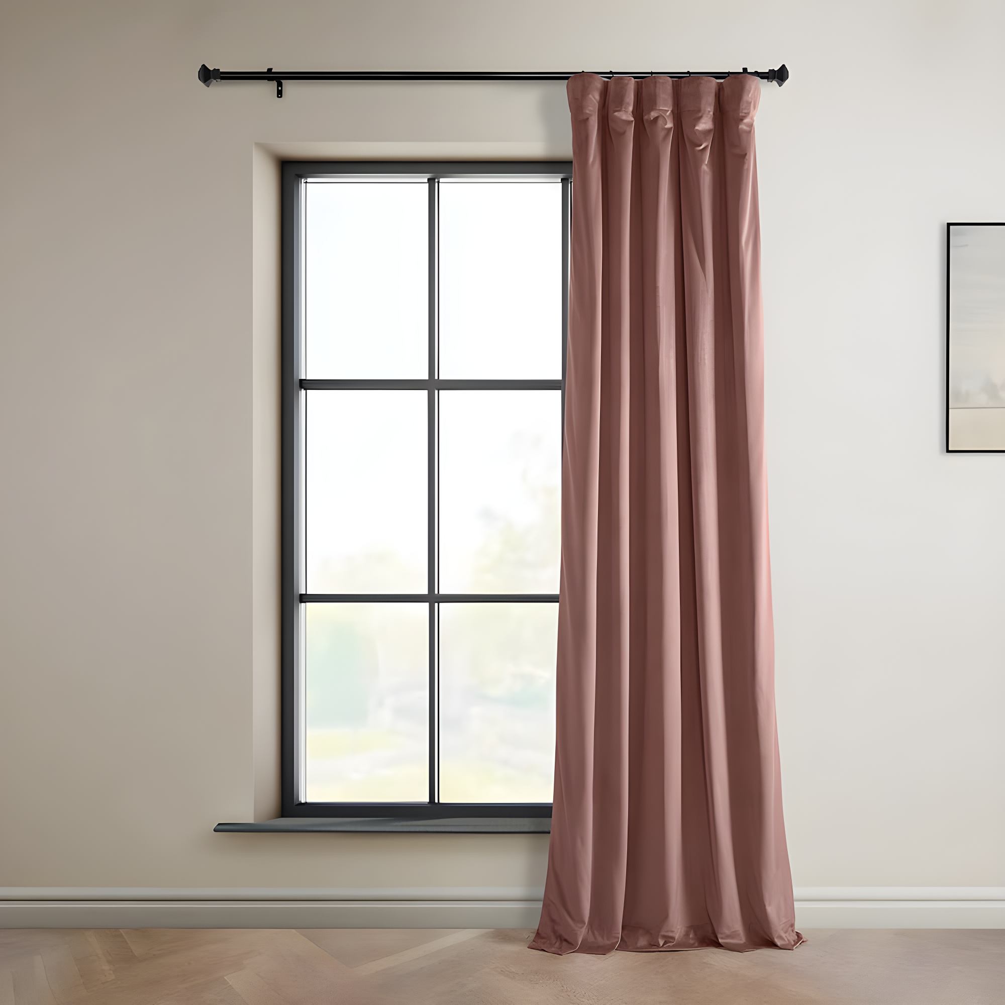 HPD Half Price Drapes Heritage Plush Velvet Curtains 84 Inches Long Room Darkening Curtains for Bedroom & Living Room 50W x 84L, (1 Panel), Wild Rose