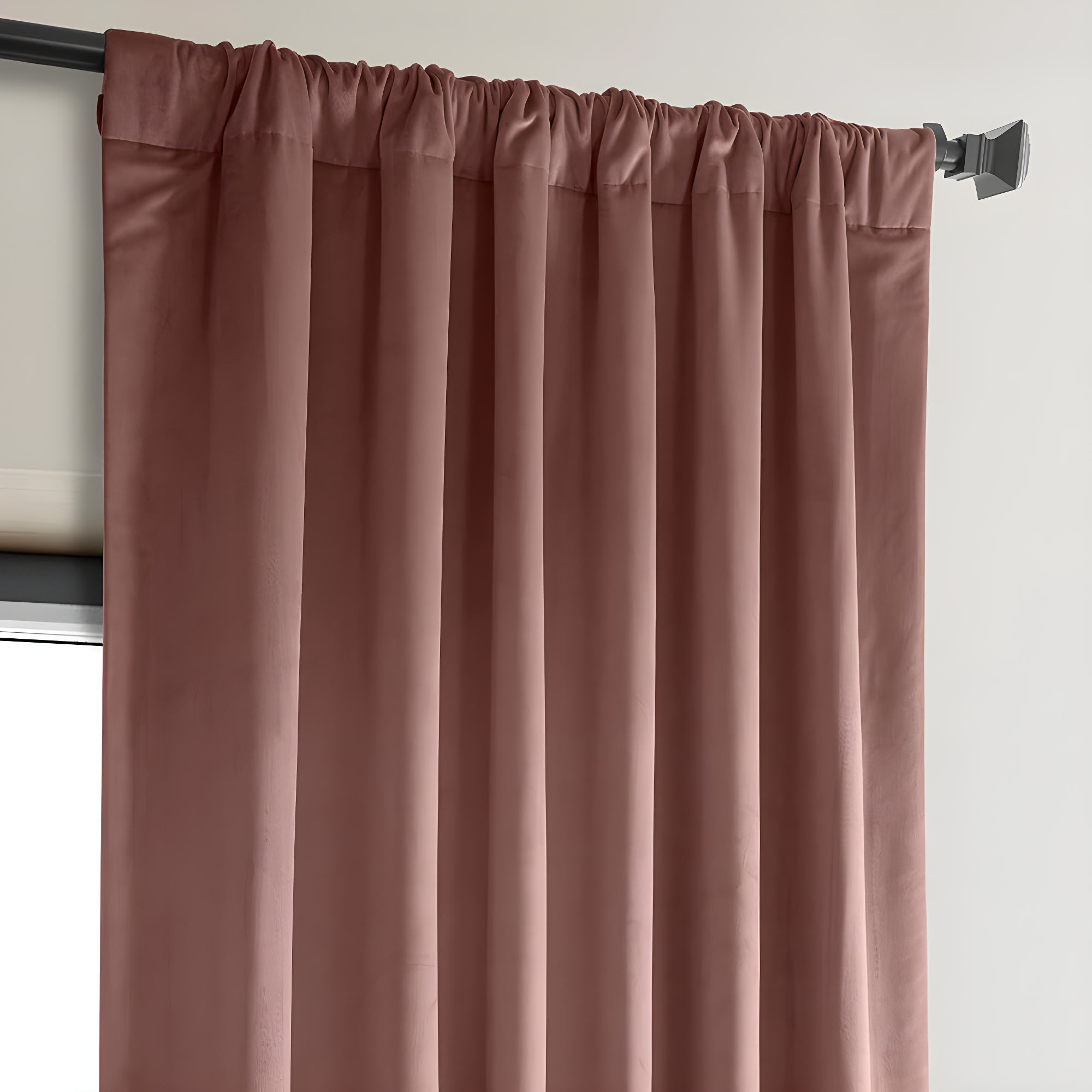 HPD Half Price Drapes Heritage Plush Velvet Curtains 84 Inches Long Room Darkening Curtains for Bedroom & Living Room 50W x 84L, (1 Panel), Wild Rose