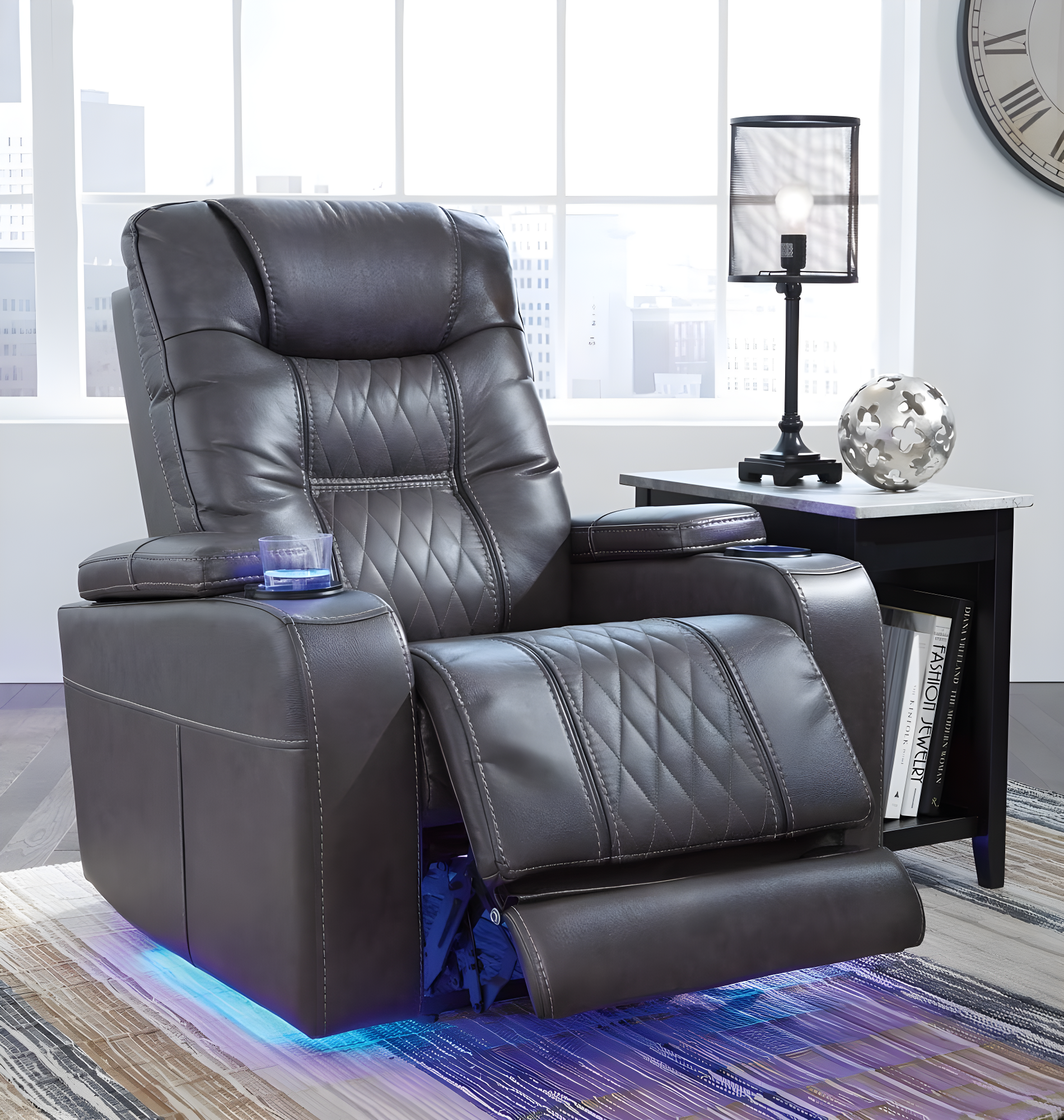 Signature Design by Ashley Composer Power Recliner in Gray