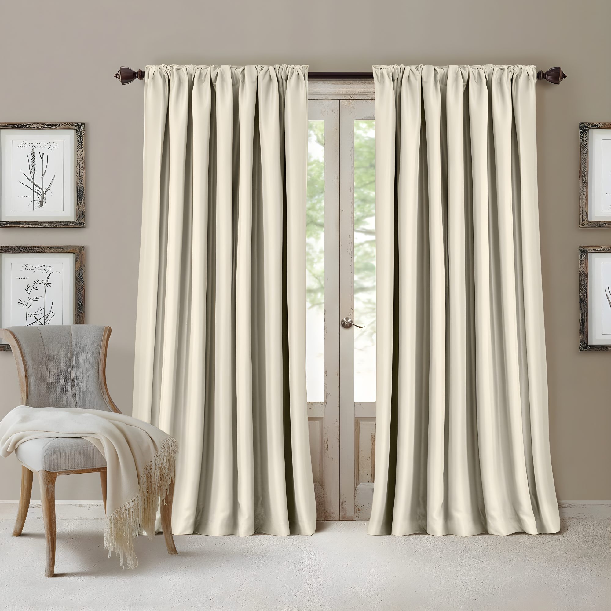 All Seasons Single Blackout Window Curtain Panel - 52" x 84" - Ivory - Elrene Home Fashions