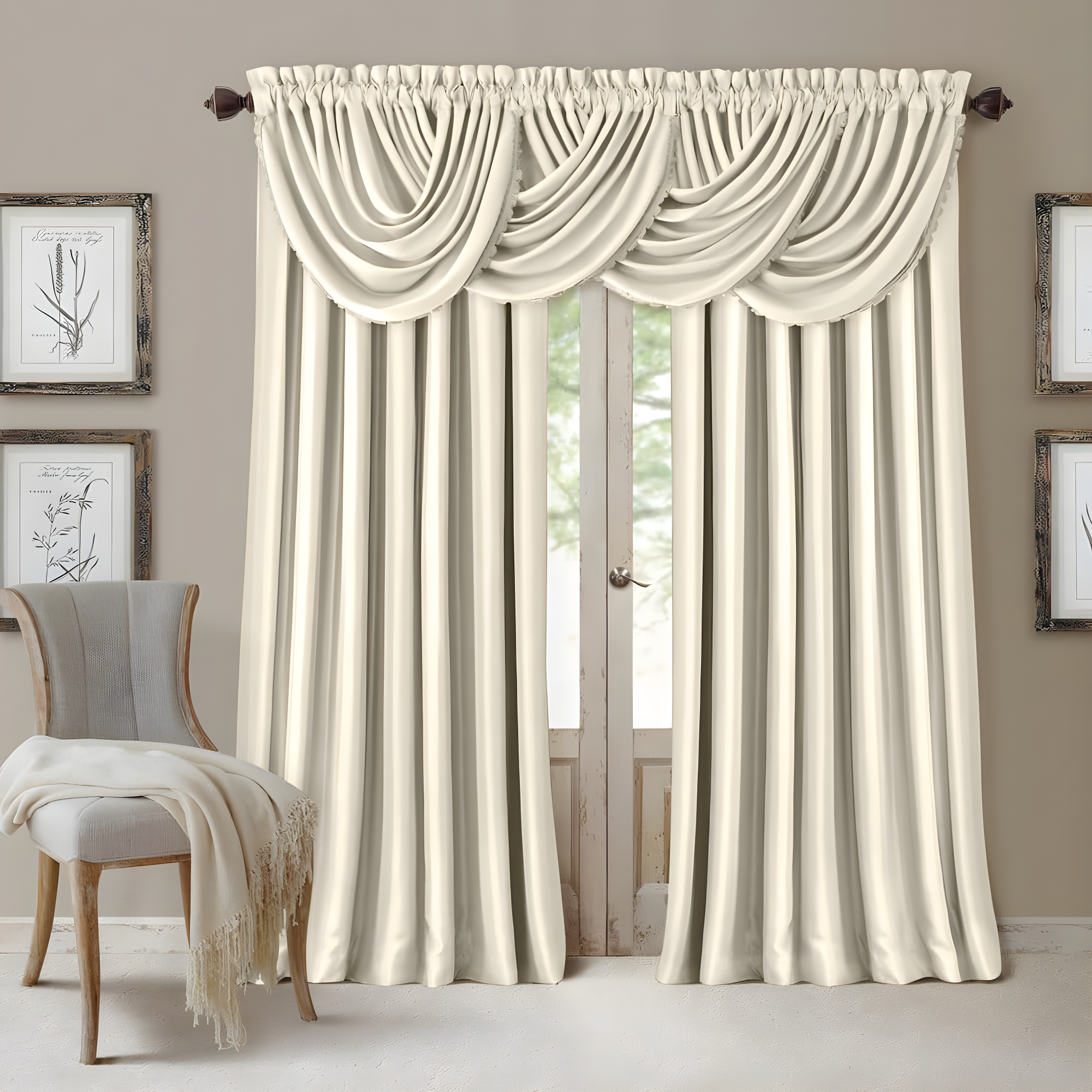 All Seasons Single Blackout Window Curtain Panel - 52" x 84" - Ivory - Elrene Home Fashions