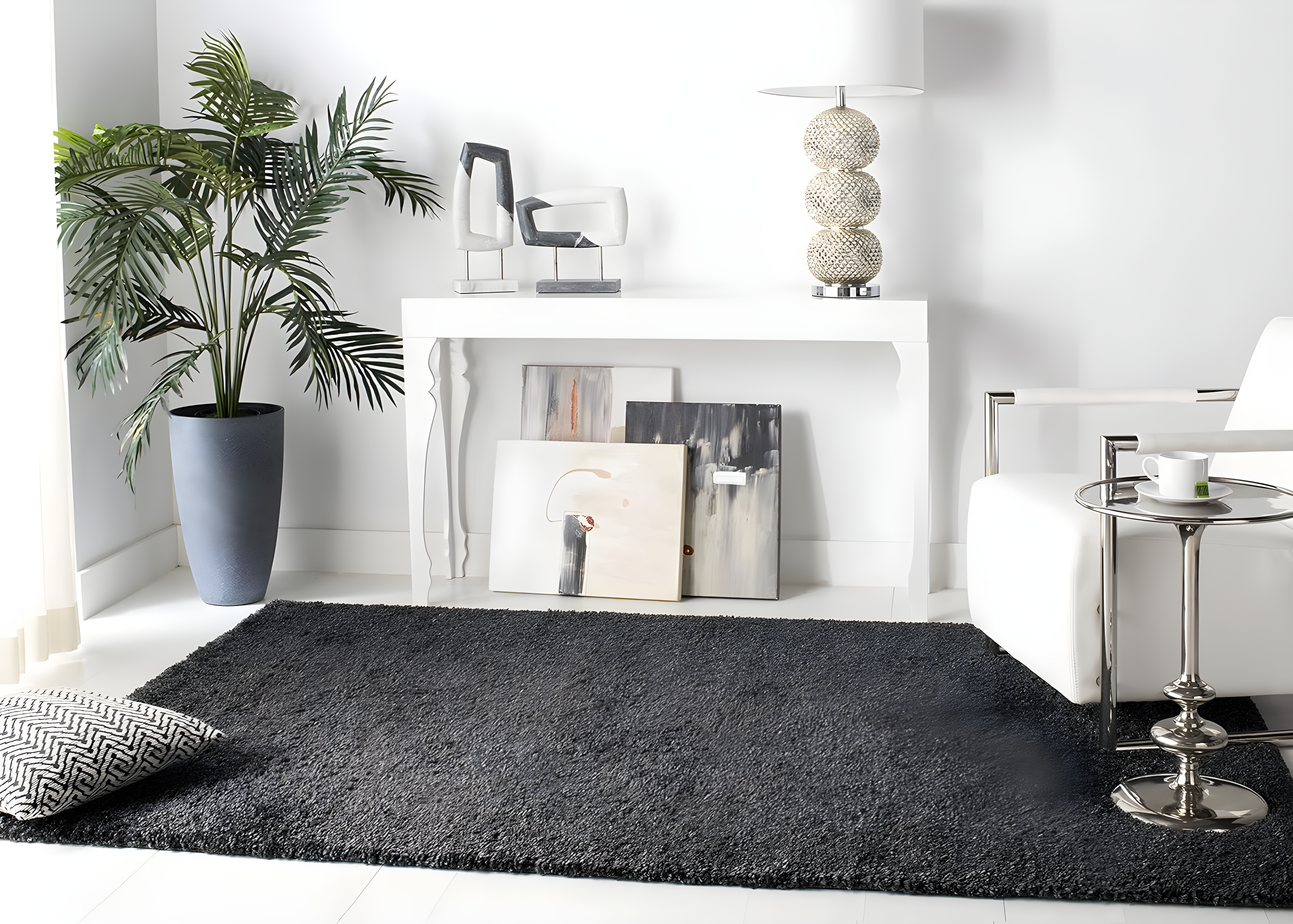 August Shag 900 AUG900 Power Loomed Indoor Area Rug - Charcoal - 4'x6' - Safavieh