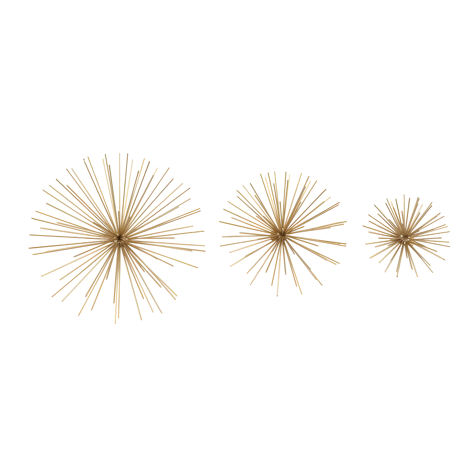 Metal 3D Long Spike Starburst Home Wall Decor Set