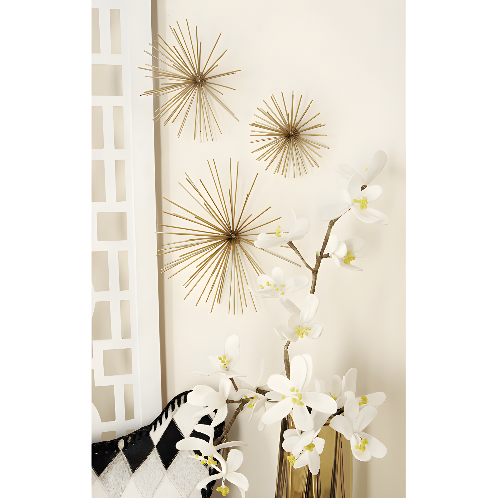 Metal 3D Long Spike Starburst Home Wall Decor Set
