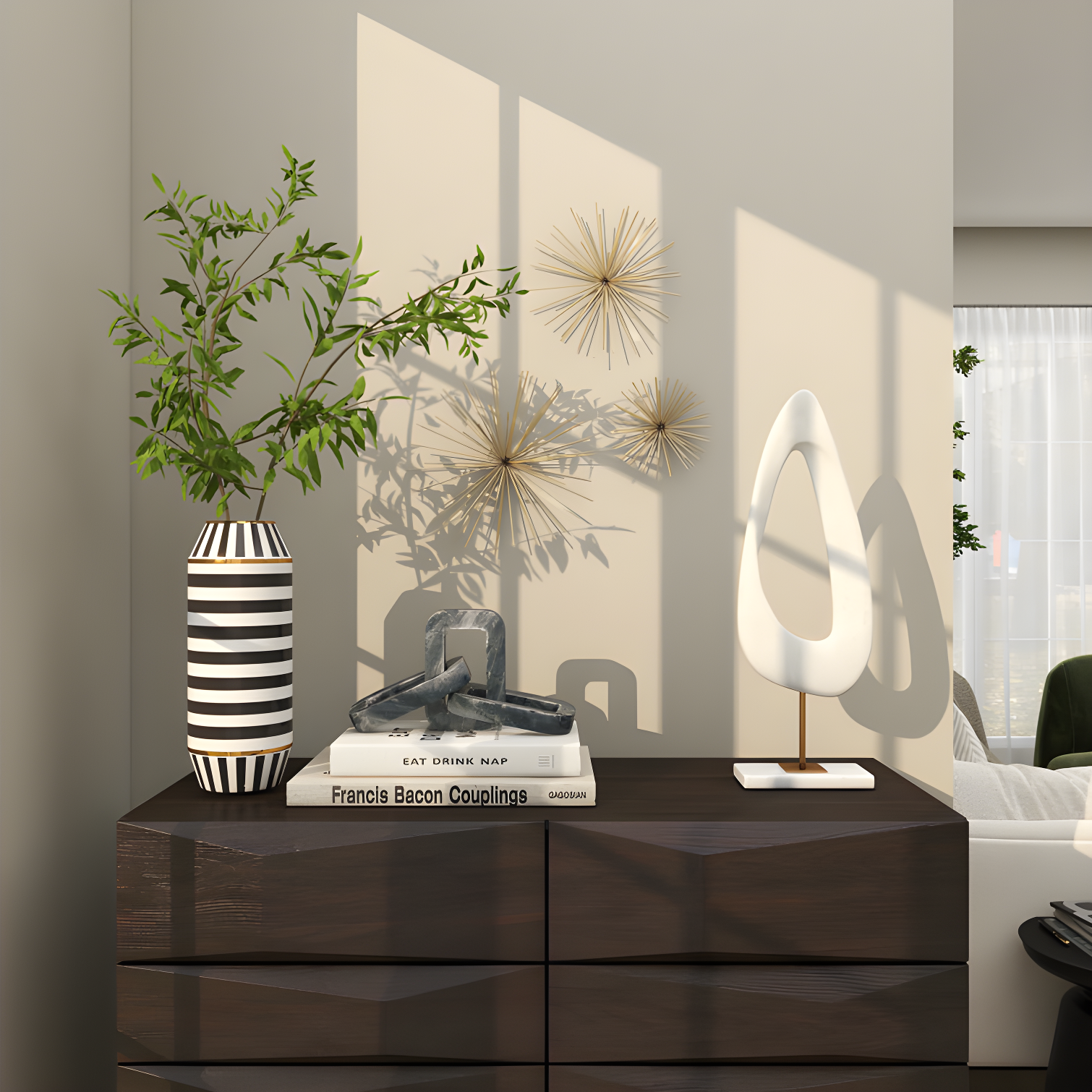 Metal 3D Long Spike Starburst Home Wall Decor Set