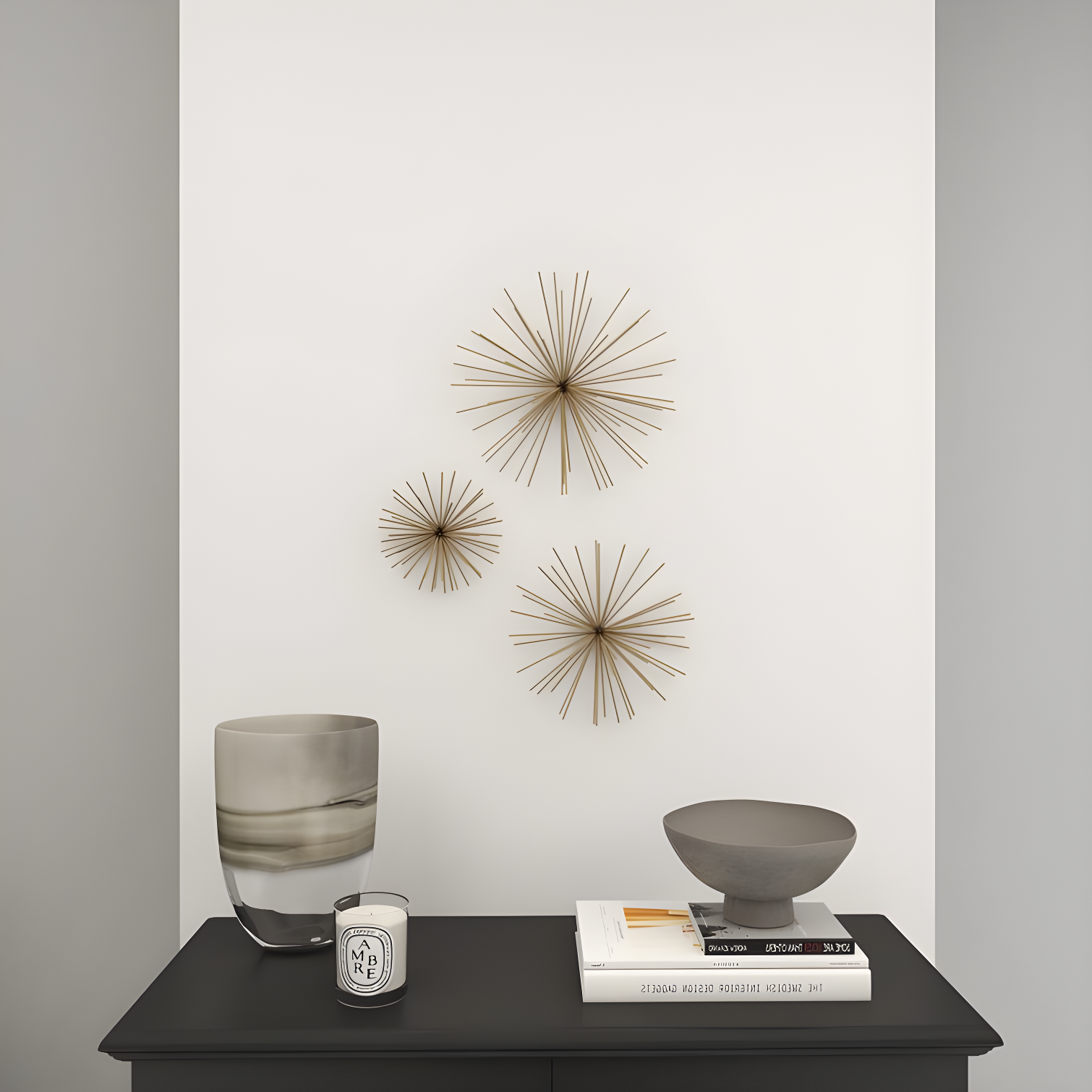 Metal 3D Long Spike Starburst Home Wall Decor Set