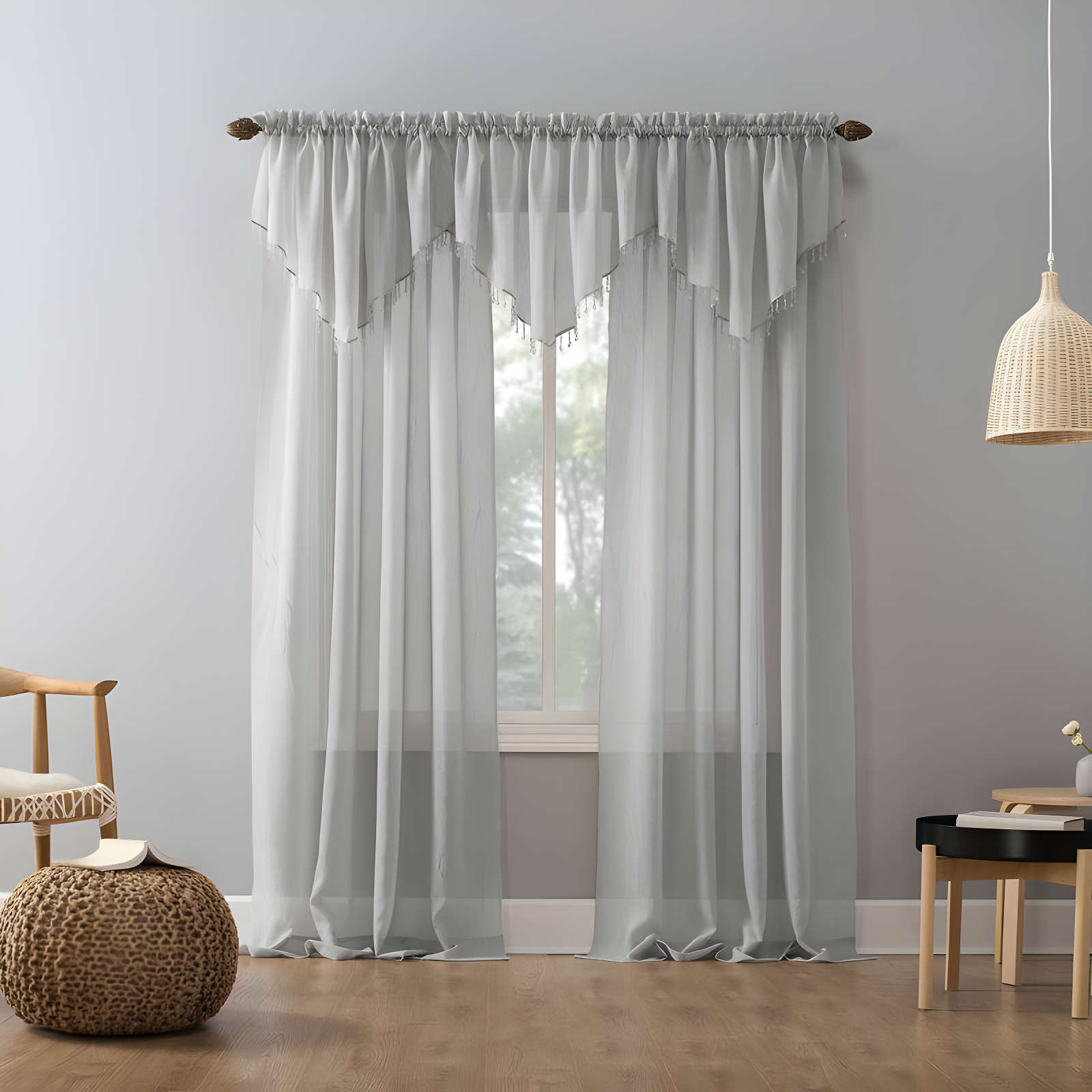 51"x84" Erica Crushed Sheer Voile Rod Pocket Curtain Panel Silver - No. 918