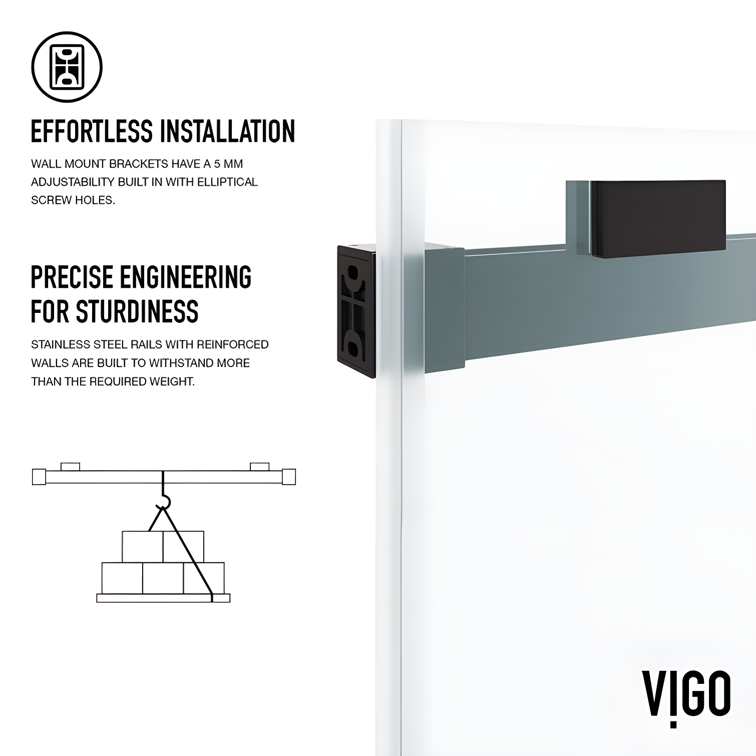 Houston 56-60" W x 66" H Double Sliding Frameless Tub Door with 3/8" Clear Glass