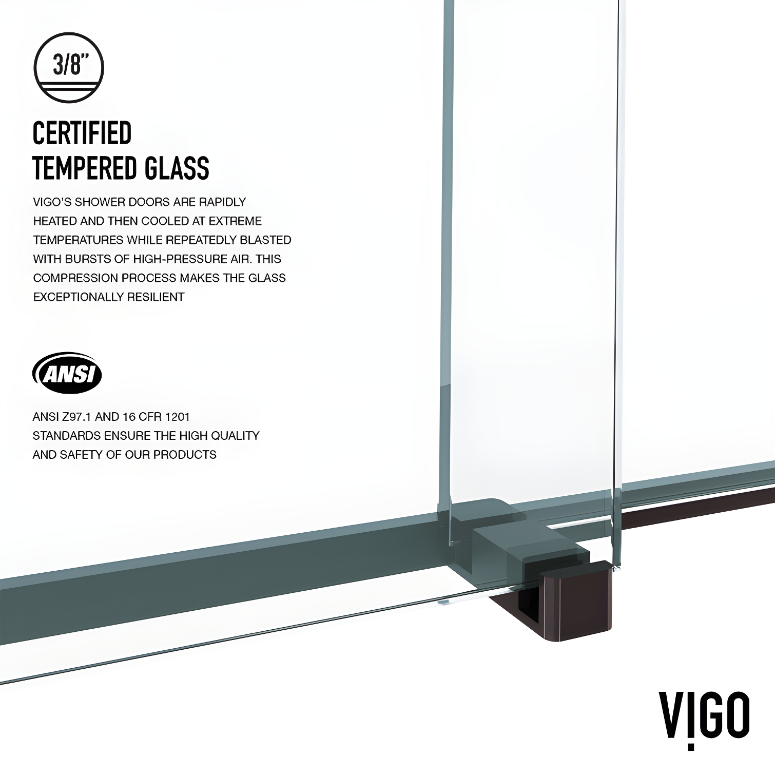 Houston 56-60" W x 66" H Double Sliding Frameless Tub Door with 3/8" Clear Glass