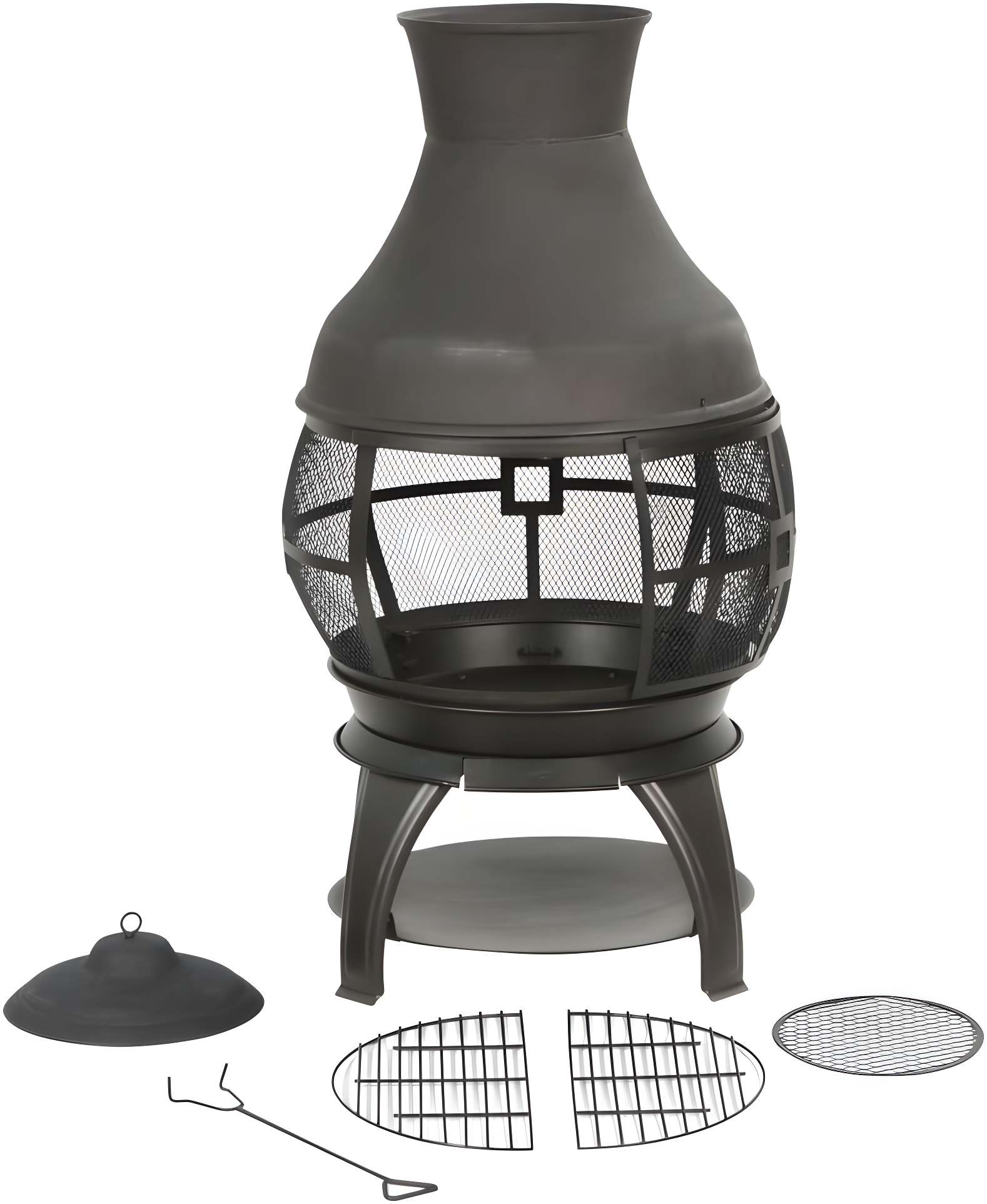 Heatmaxx Round Cast Iron Wood Burning Smokeless Chimnea
