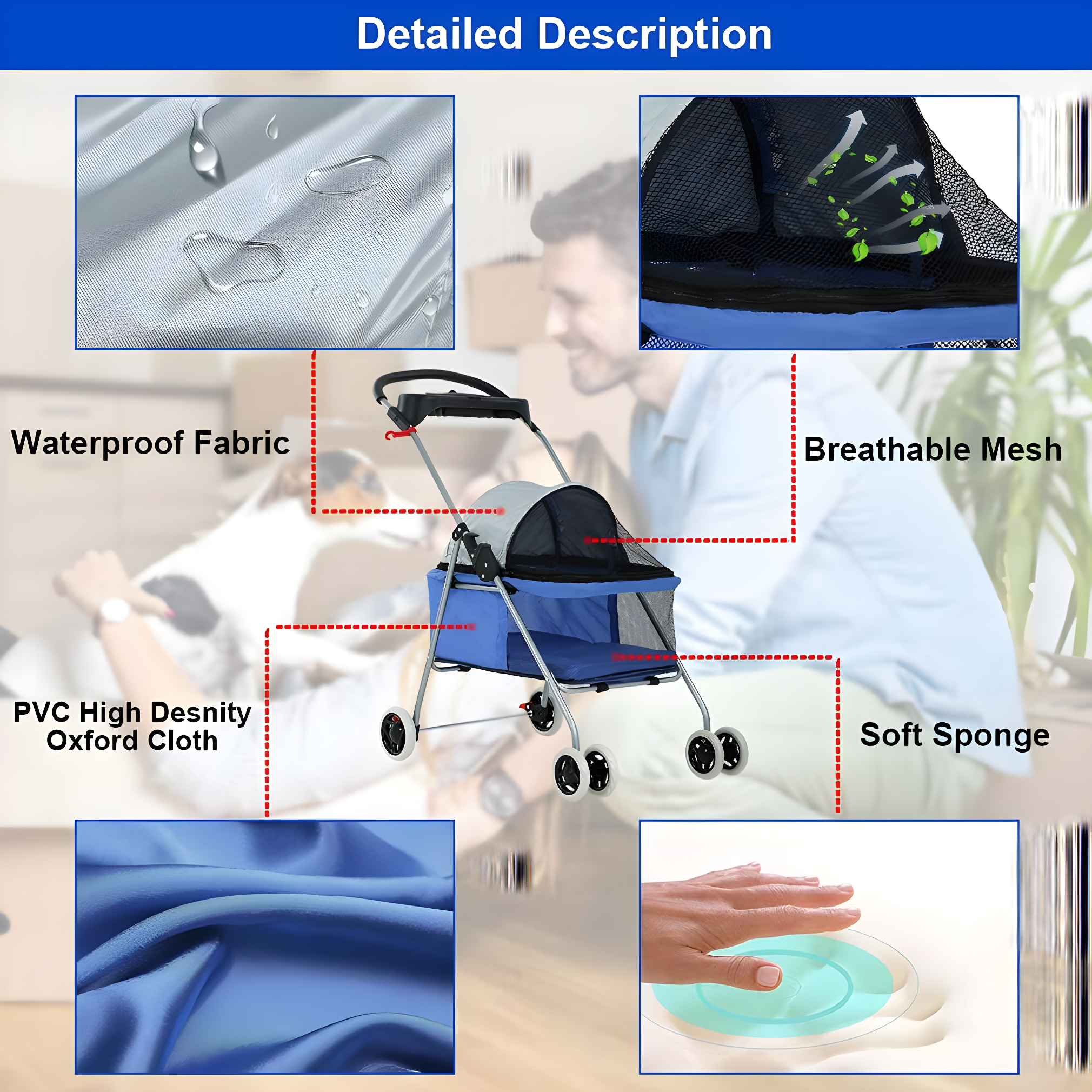 Foldable Pet Jogger Stroller