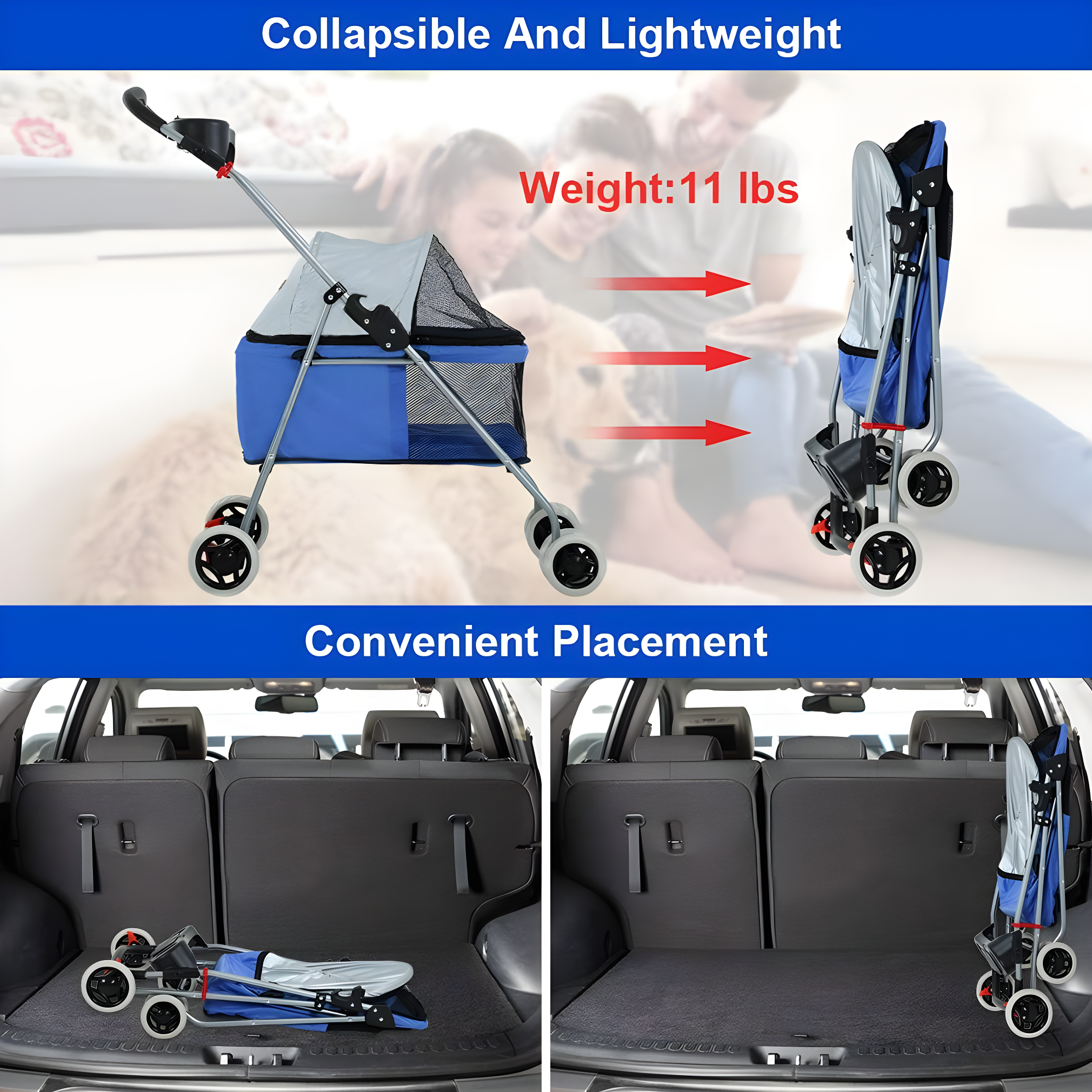 Foldable Pet Jogger Stroller